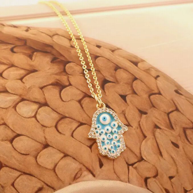 Hamsa Evil Eye Necklace | Anti Tarnish