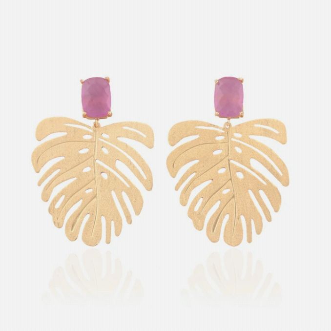 Banana Leaf Stud Earings | 18 KT Gold Plated