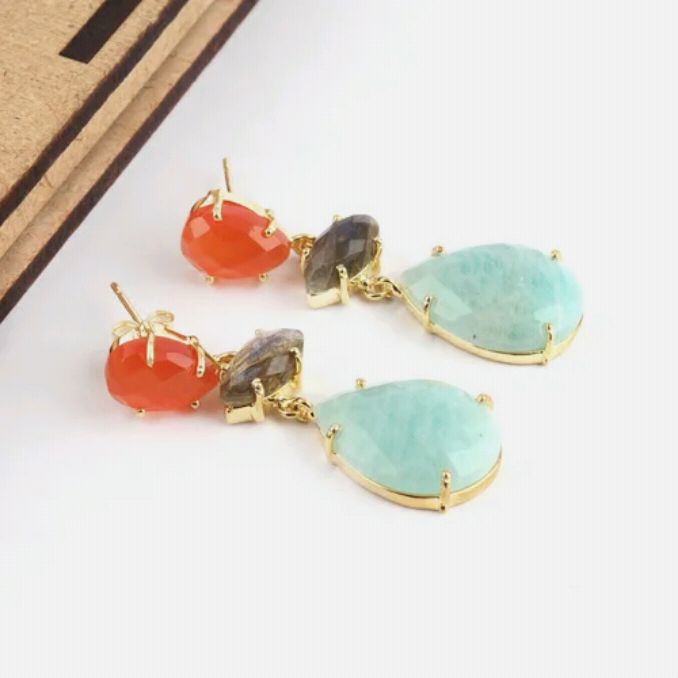 Pronged Chic Drop Earrings | 18KT Gold Plated