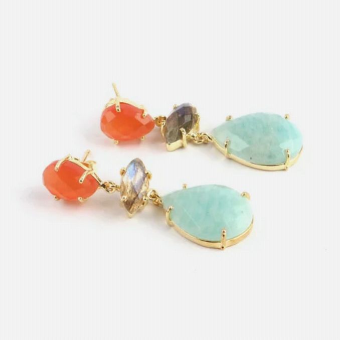 Pronged Chic Drop Earrings | 18KT Gold Plated