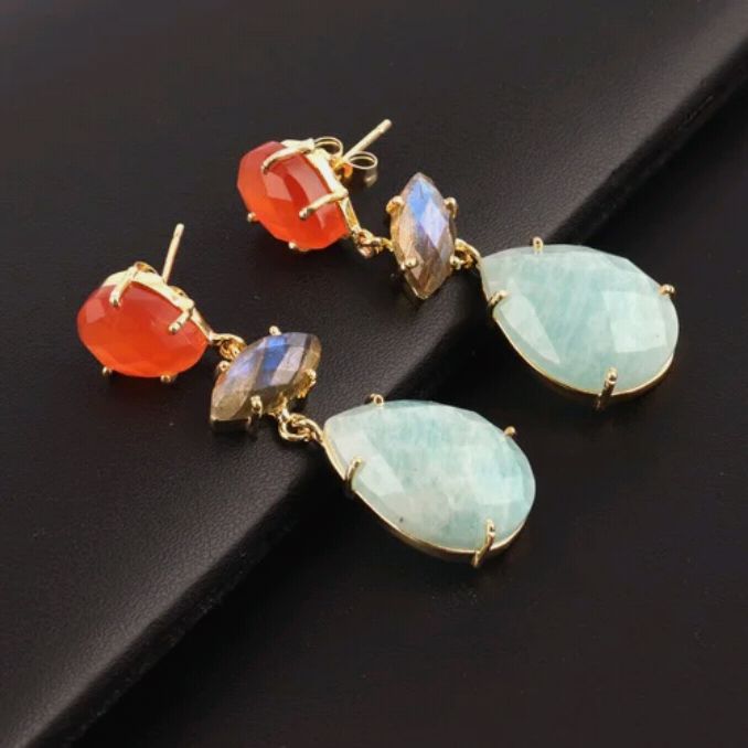 Pronged Chic Drop Earrings | 18KT Gold Plated