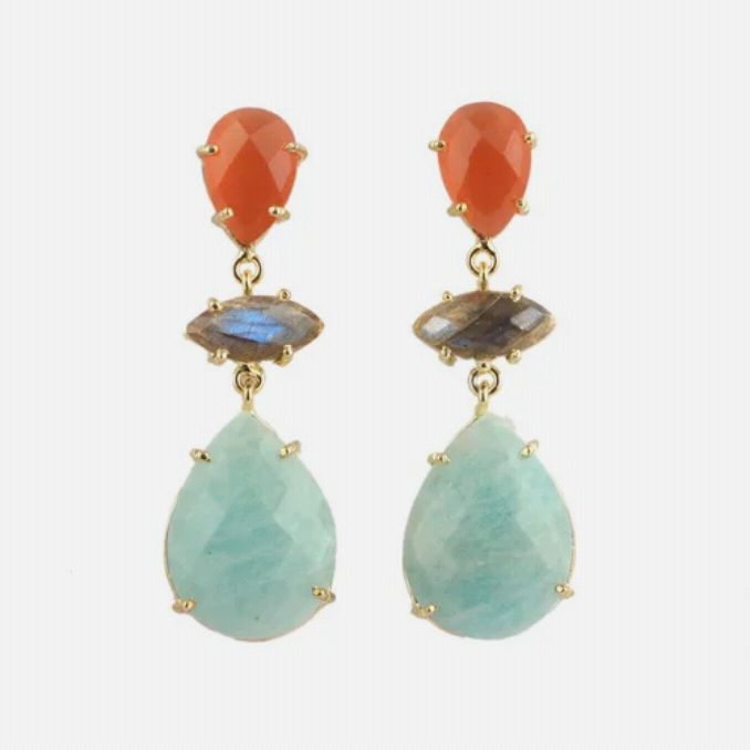 Pronged Chic Drop Earrings | 18KT Gold Plated