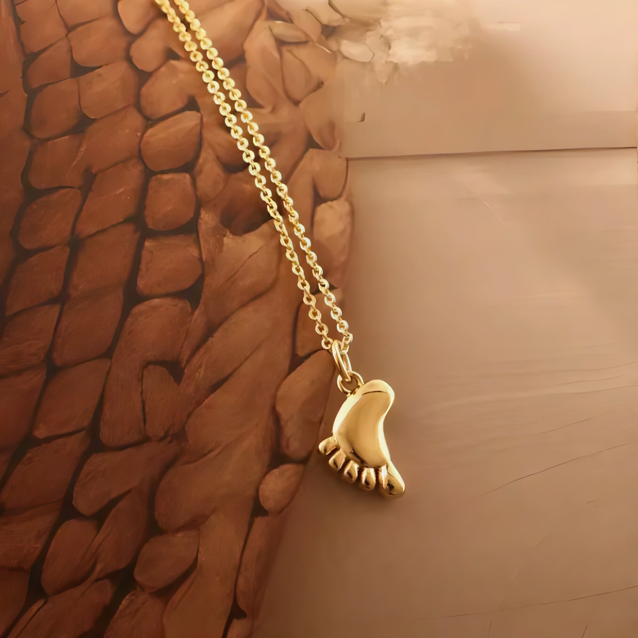 Gold Feet Pendant | Anti Tarnish