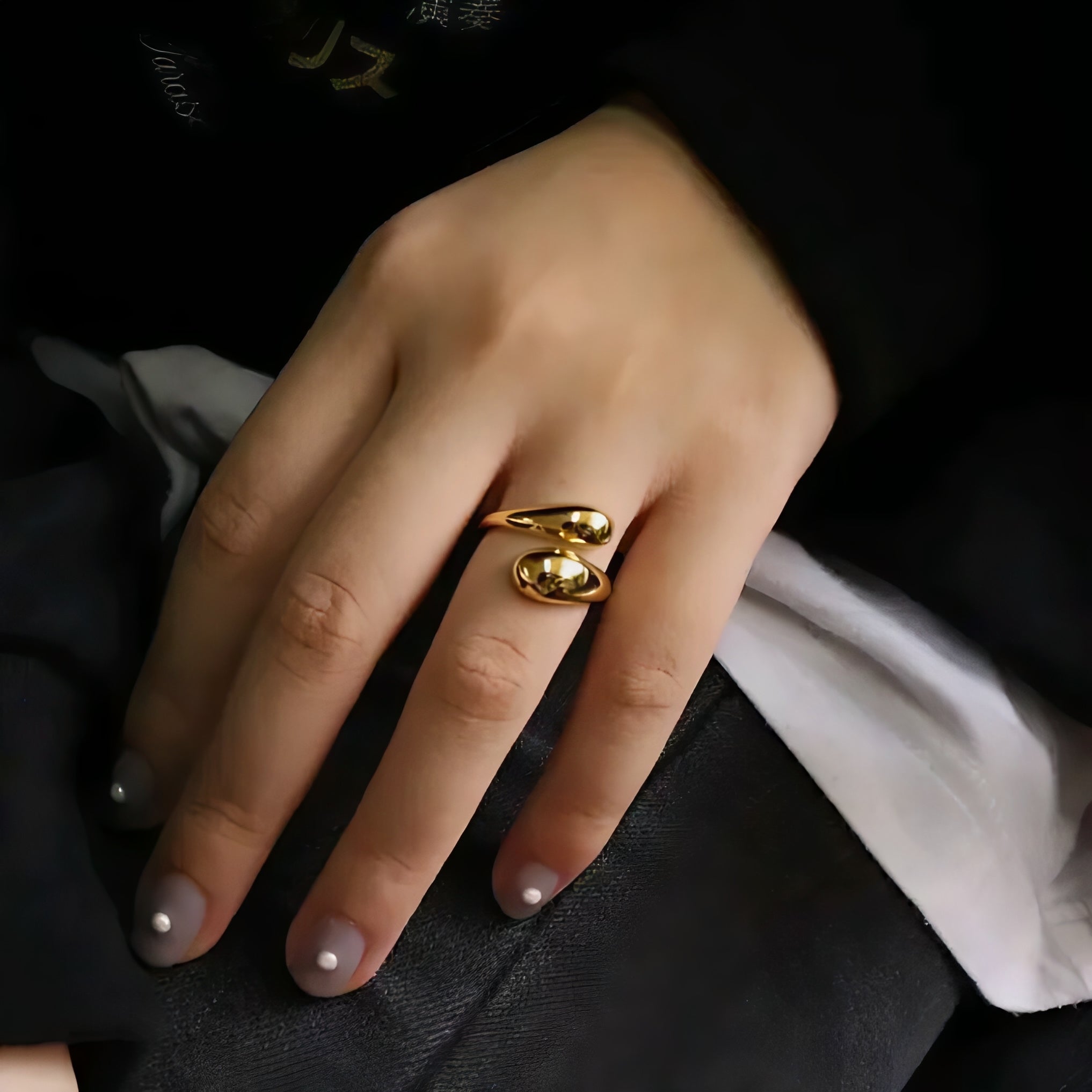 Tear Drop Open | 18KT Gold Plated Statement Ring