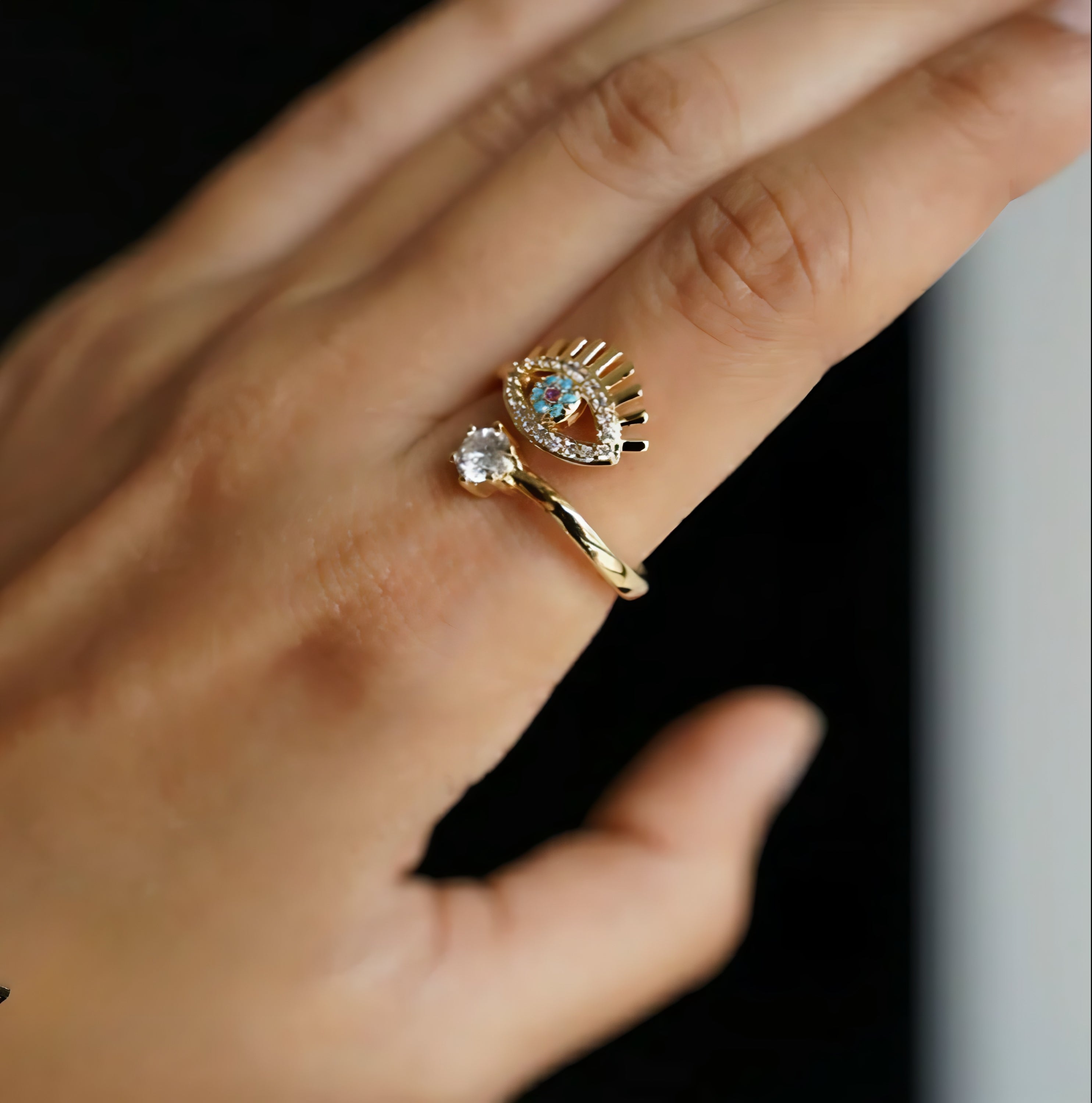 Stackable Evil Eye Ring | Anti Tarnish