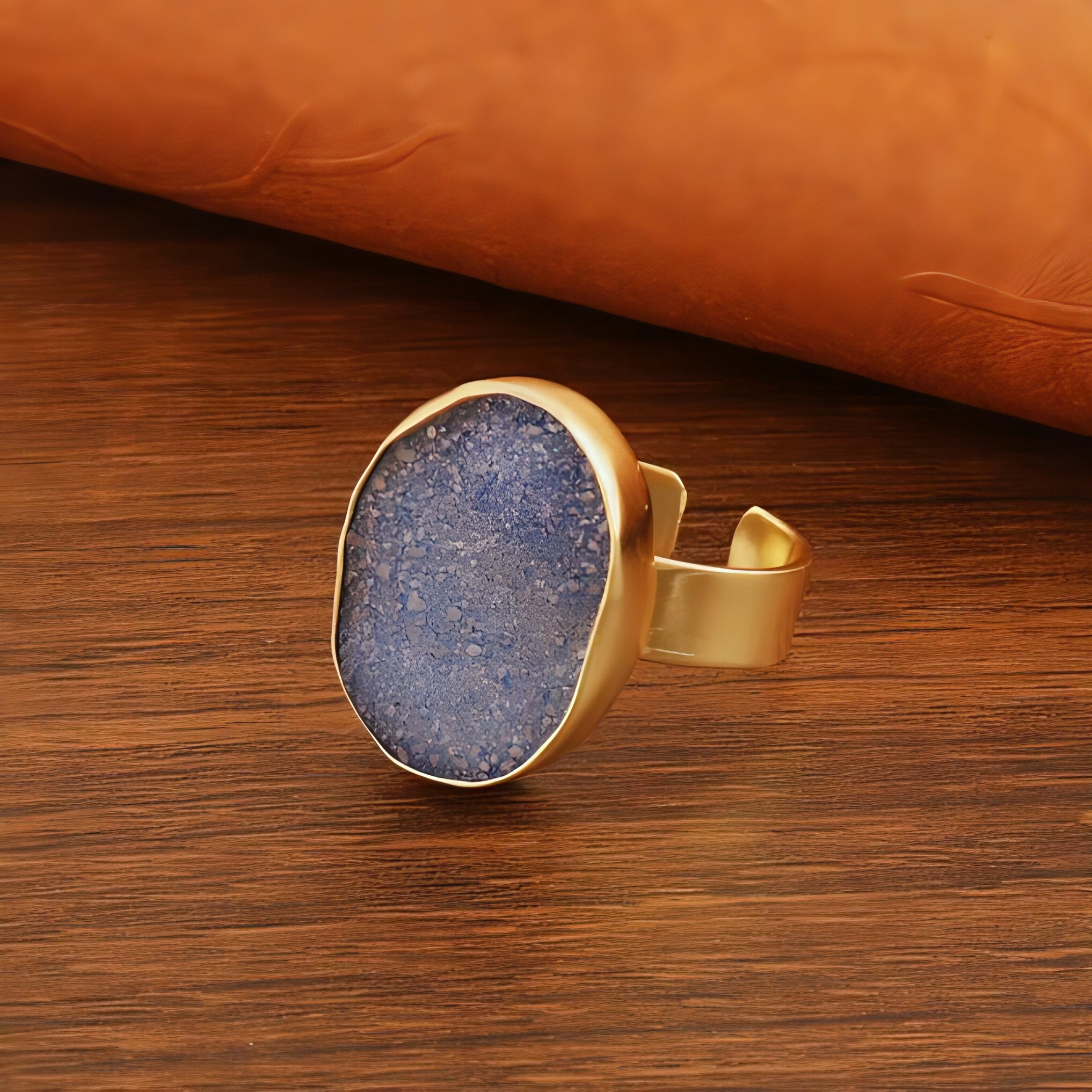 Druzy Luxe | Oval Shape Rings | 18 KT Gold Plated