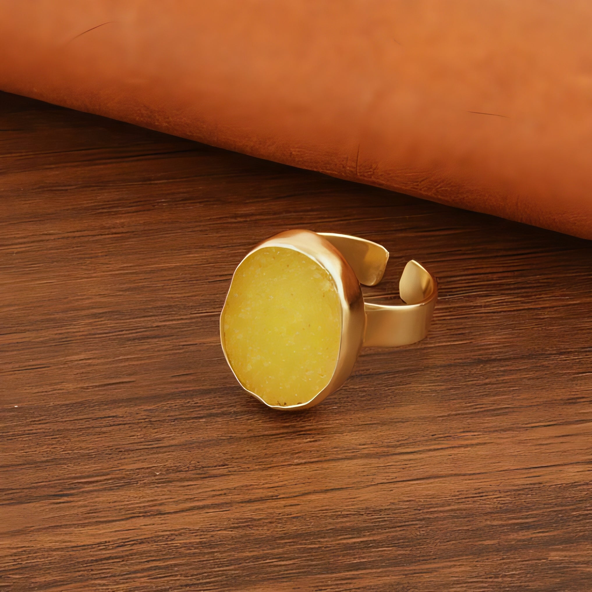 Druzy Luxe | Oval Shape Rings | 18 KT Gold Plated