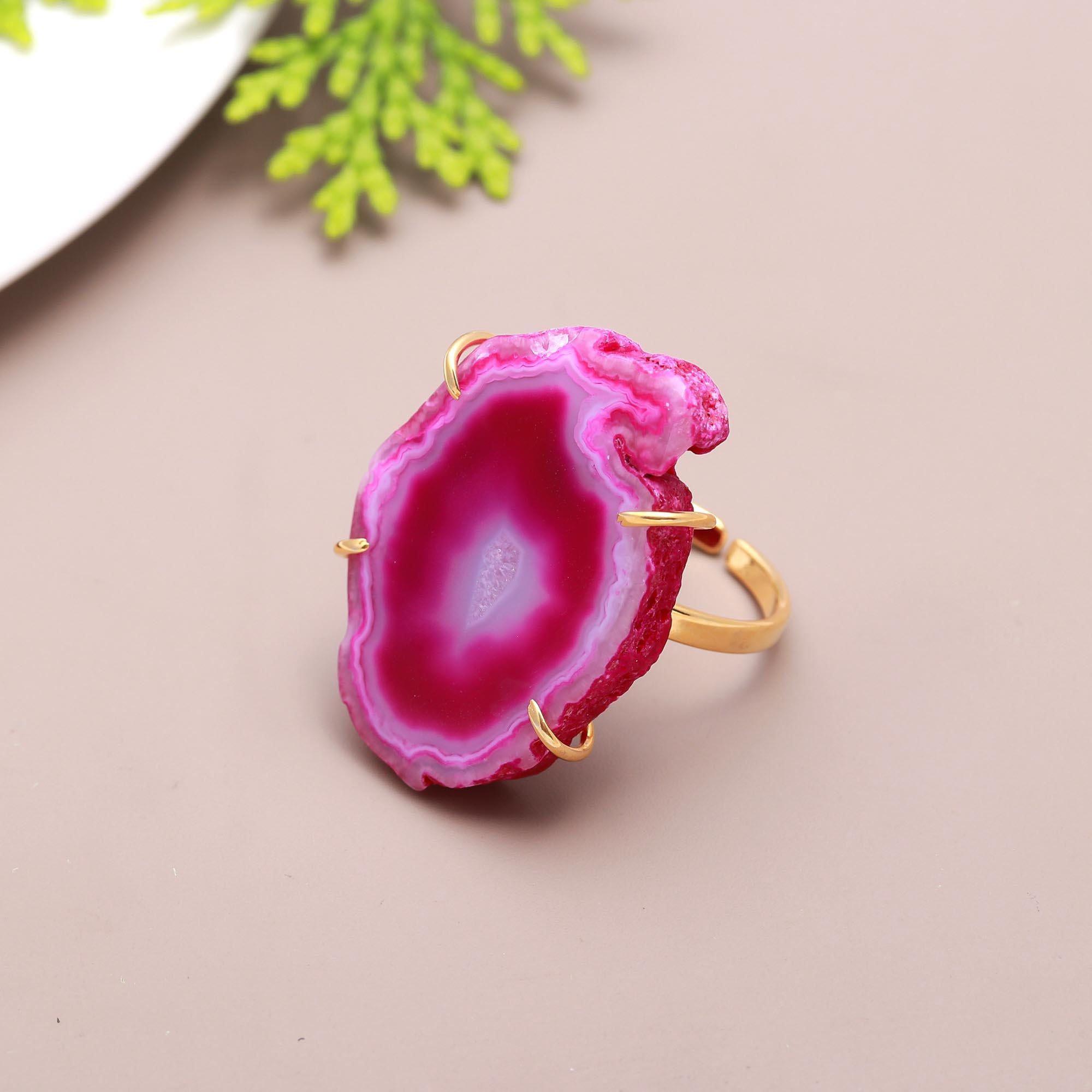 Exquisite Magic | Natural geode druzy ring | 18KT gold plated