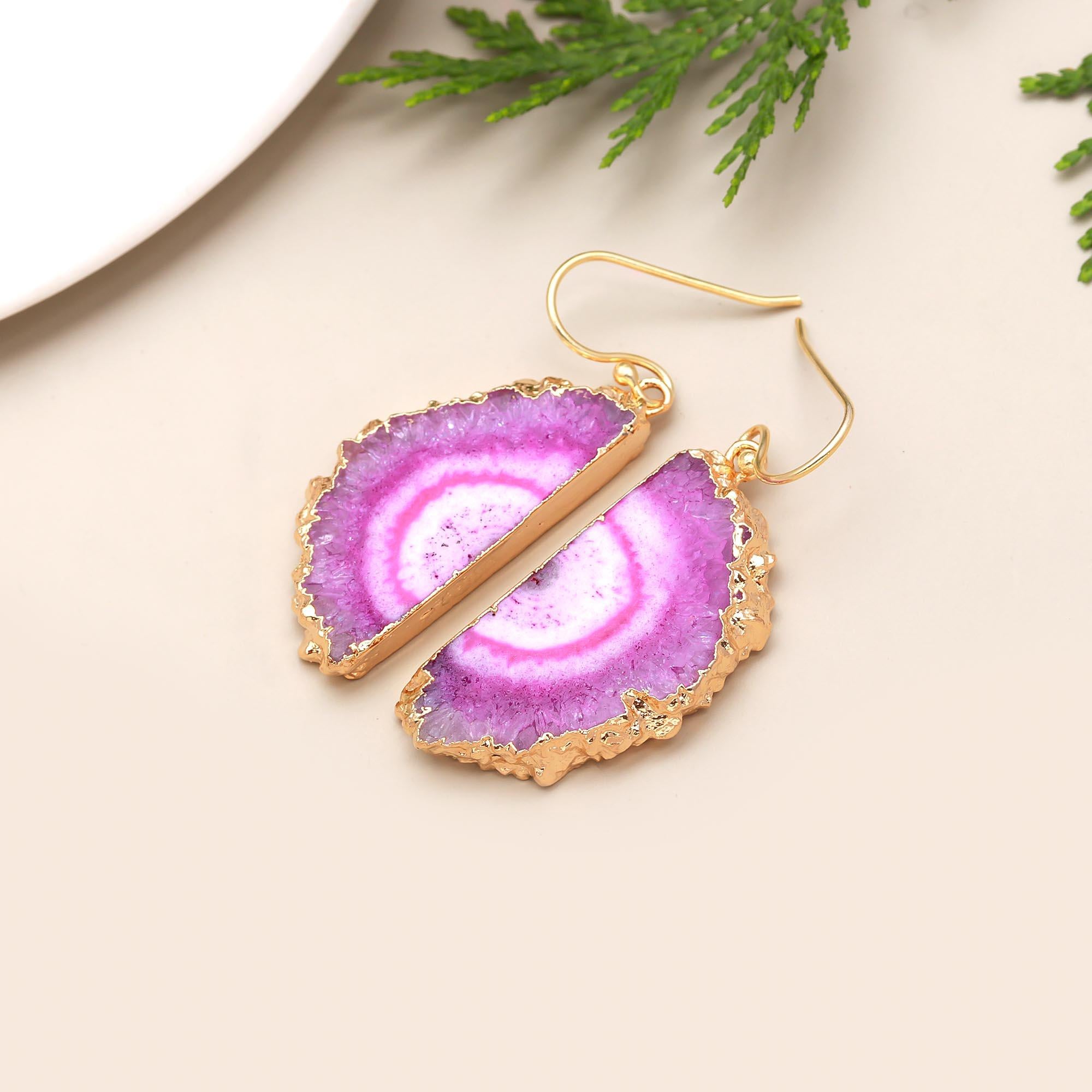 Glorious Butterflies | Half solar quartz gemstone earring | 18KT gold plated