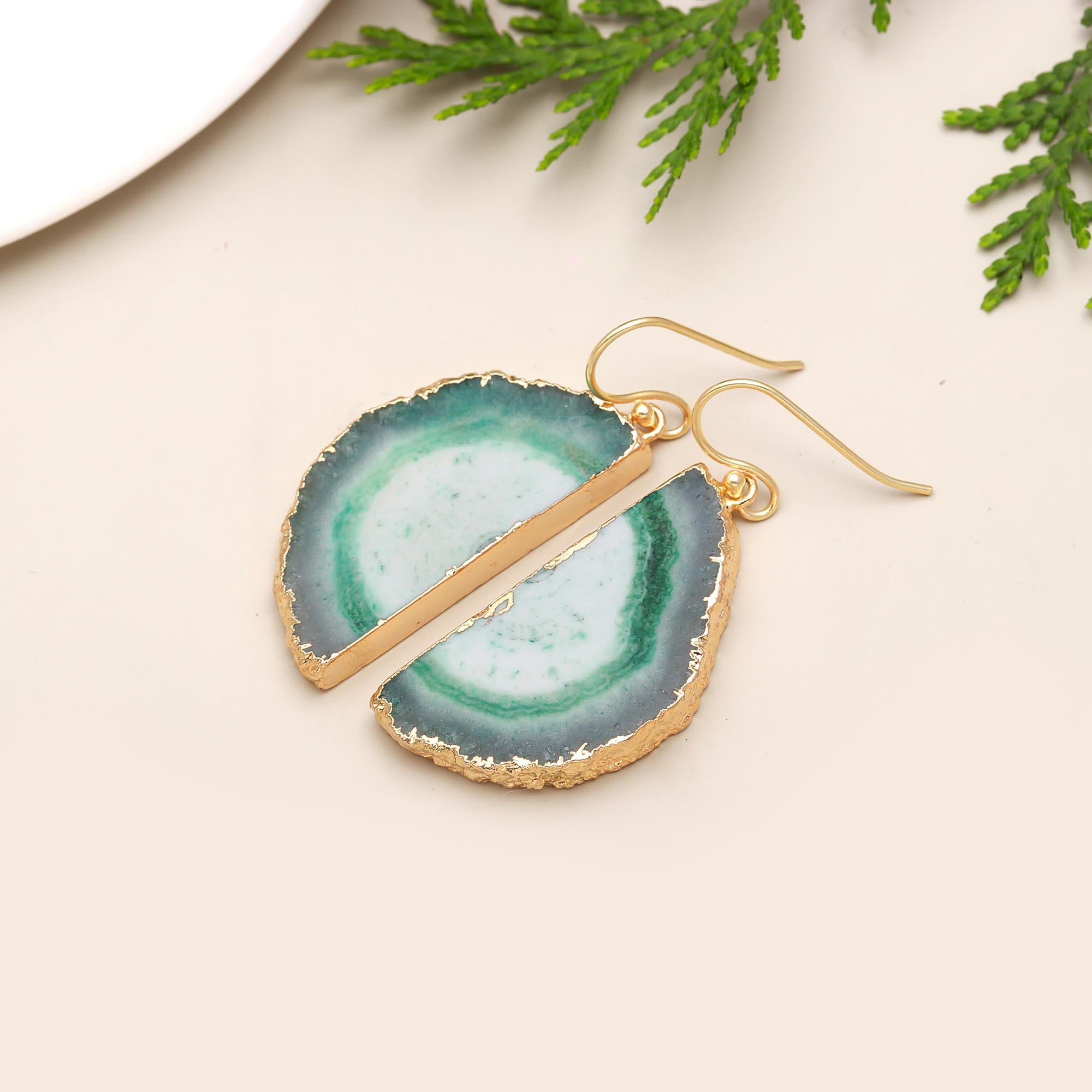 Glorious Butterflies | Half solar quartz gemstone earring | 18KT gold plated