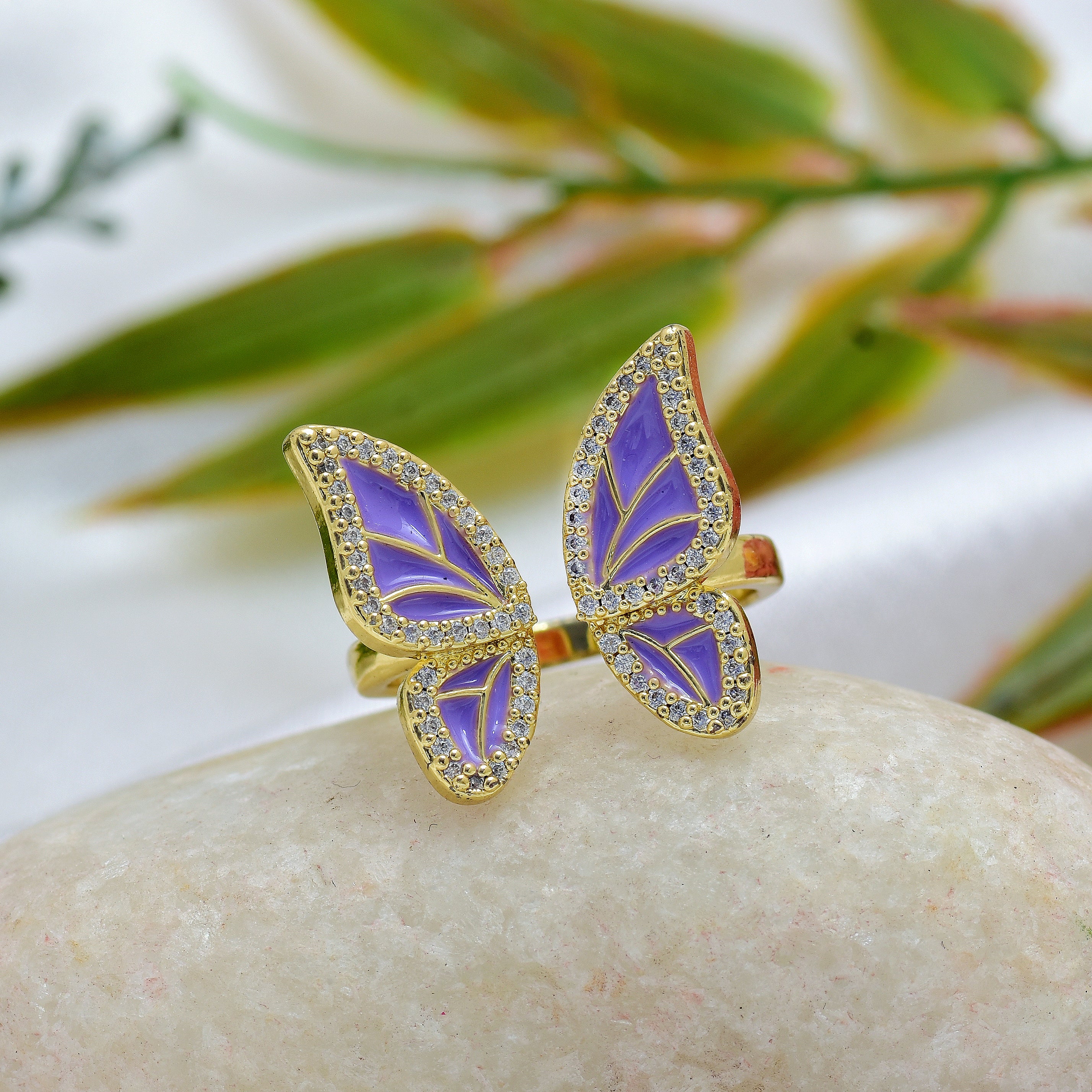 Open Butterfly Enamel Rings | Anti Tarnish