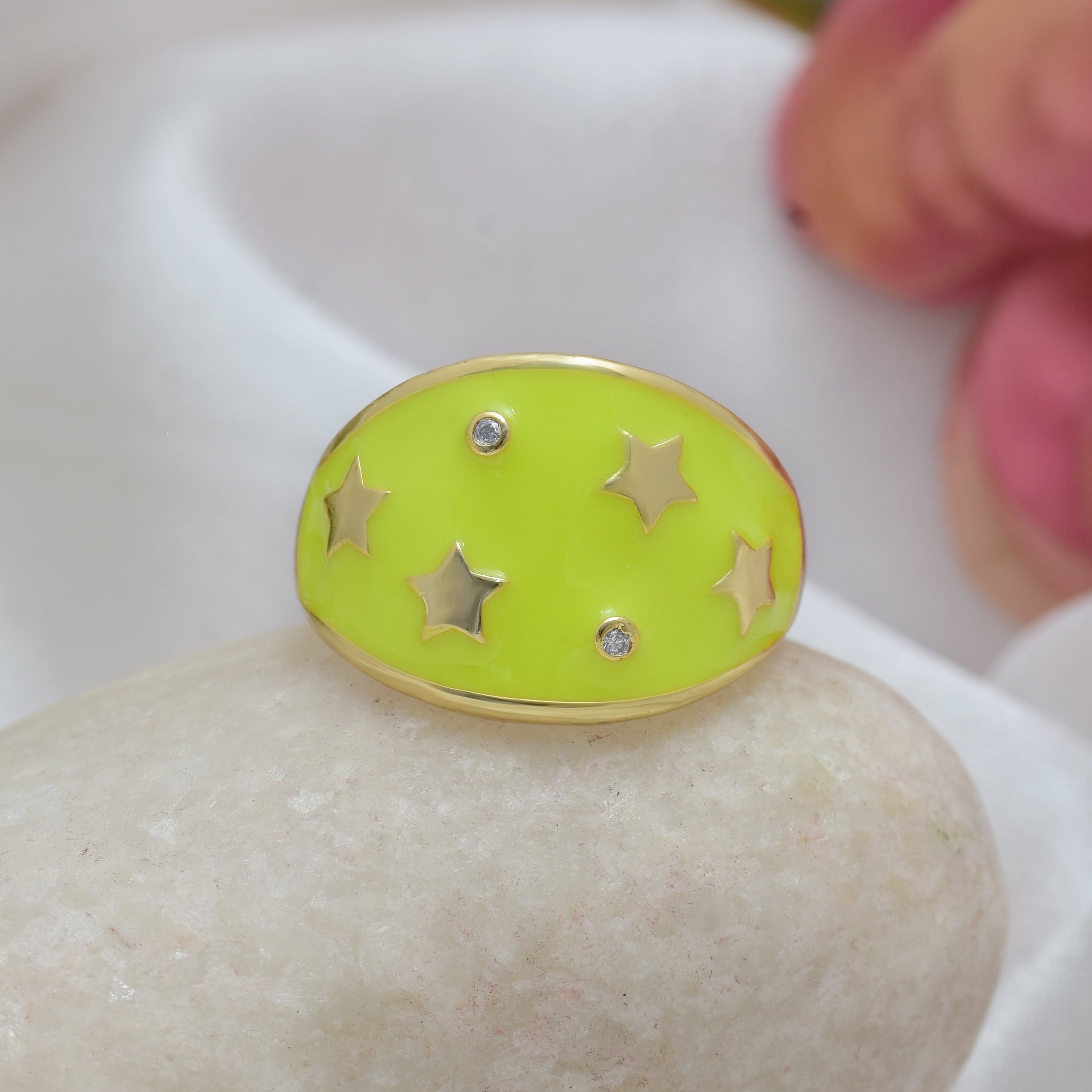 Dainty Star Zircon Enamel Rings | Anti Tarnish