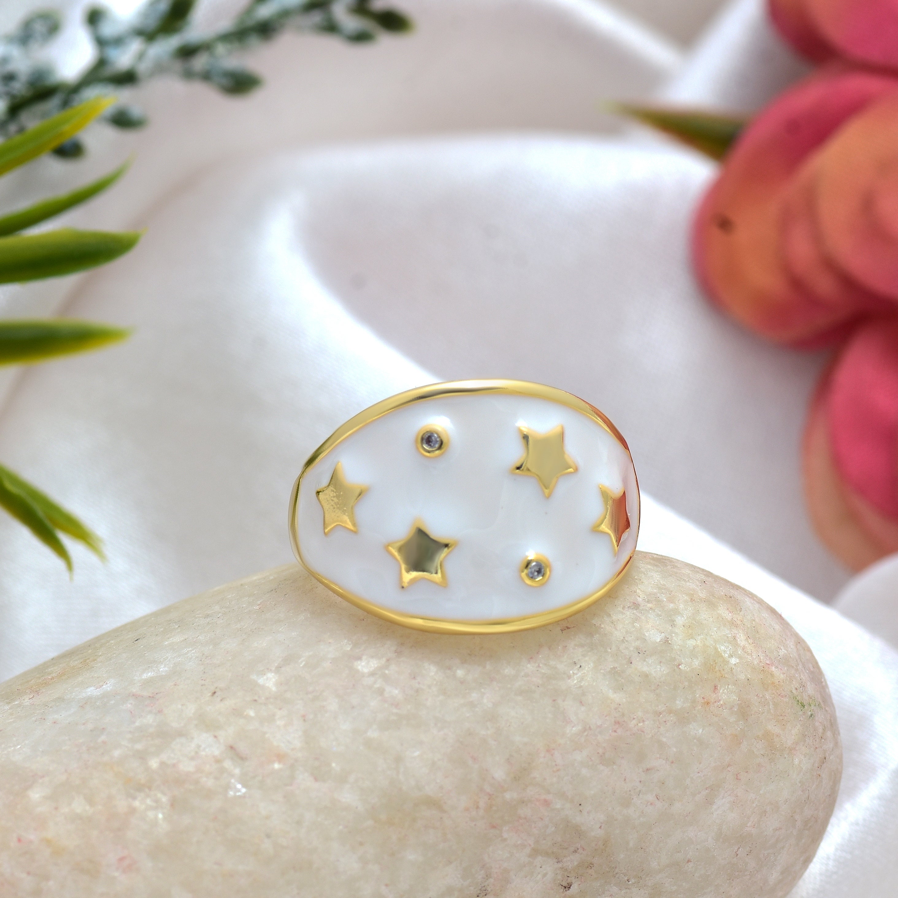 Dainty Star Zircon Enamel Rings | Anti Tarnish