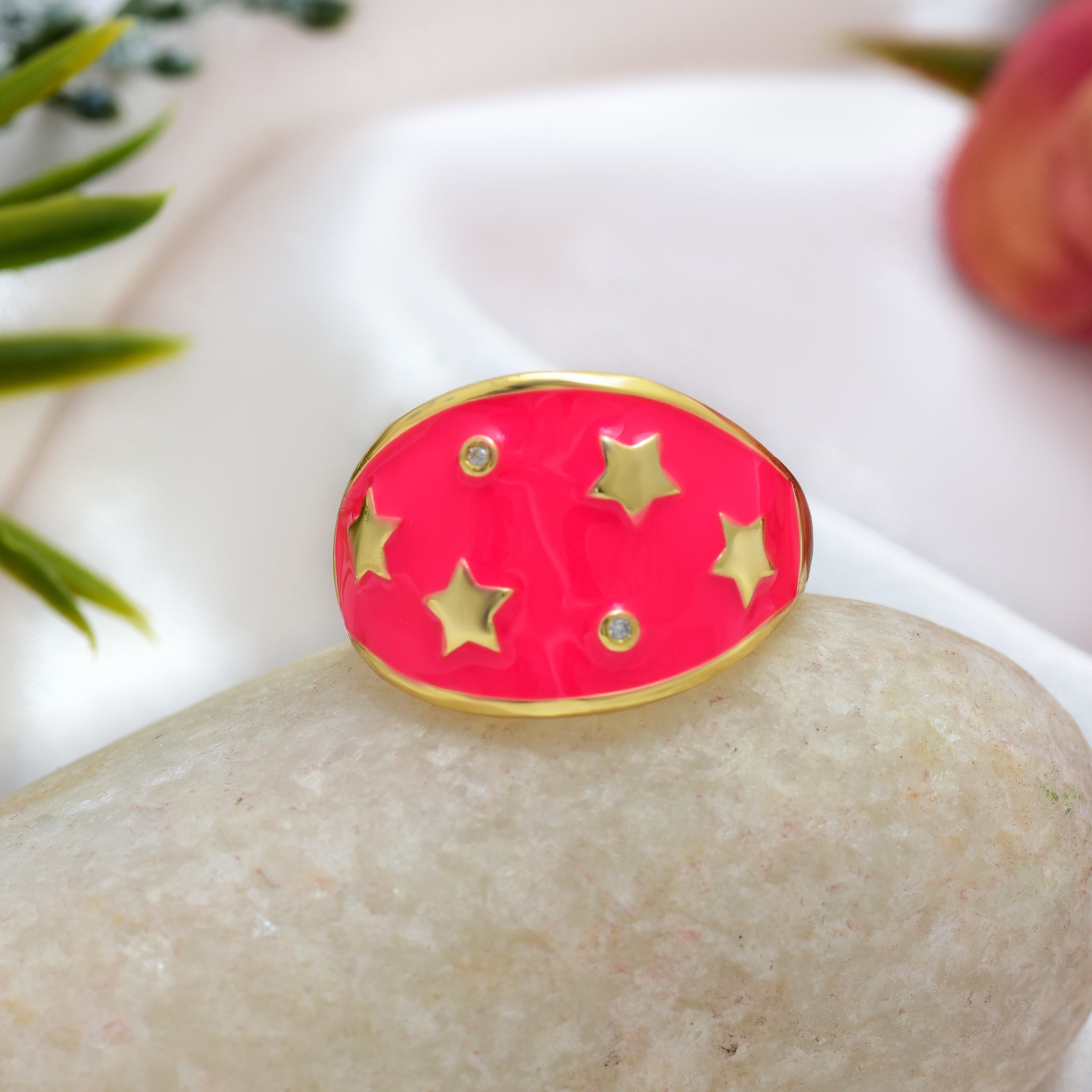 Dainty Star Zircon Enamel Rings | Anti Tarnish