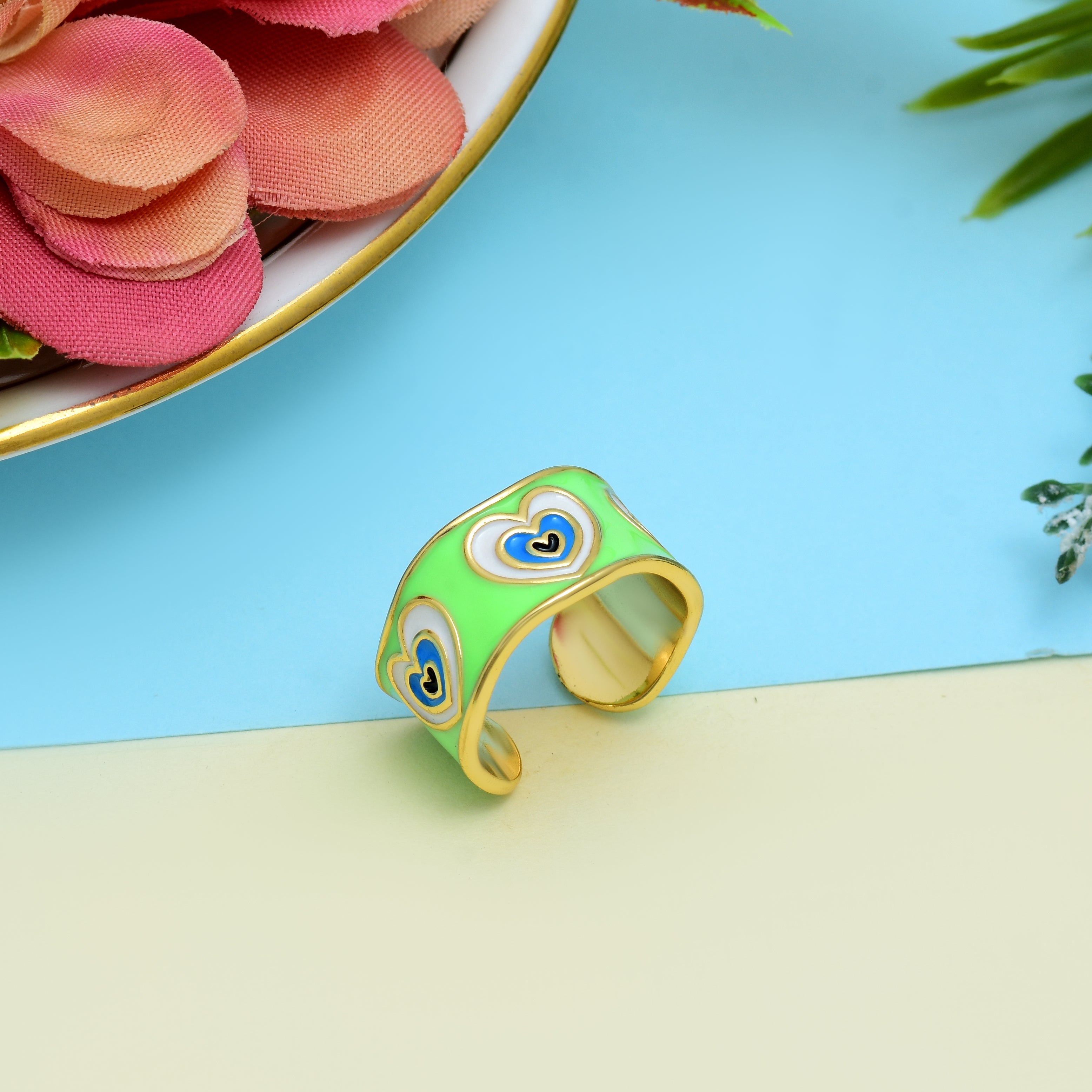 Pop Heart Shape Enamel Rings | Anti Tarnish