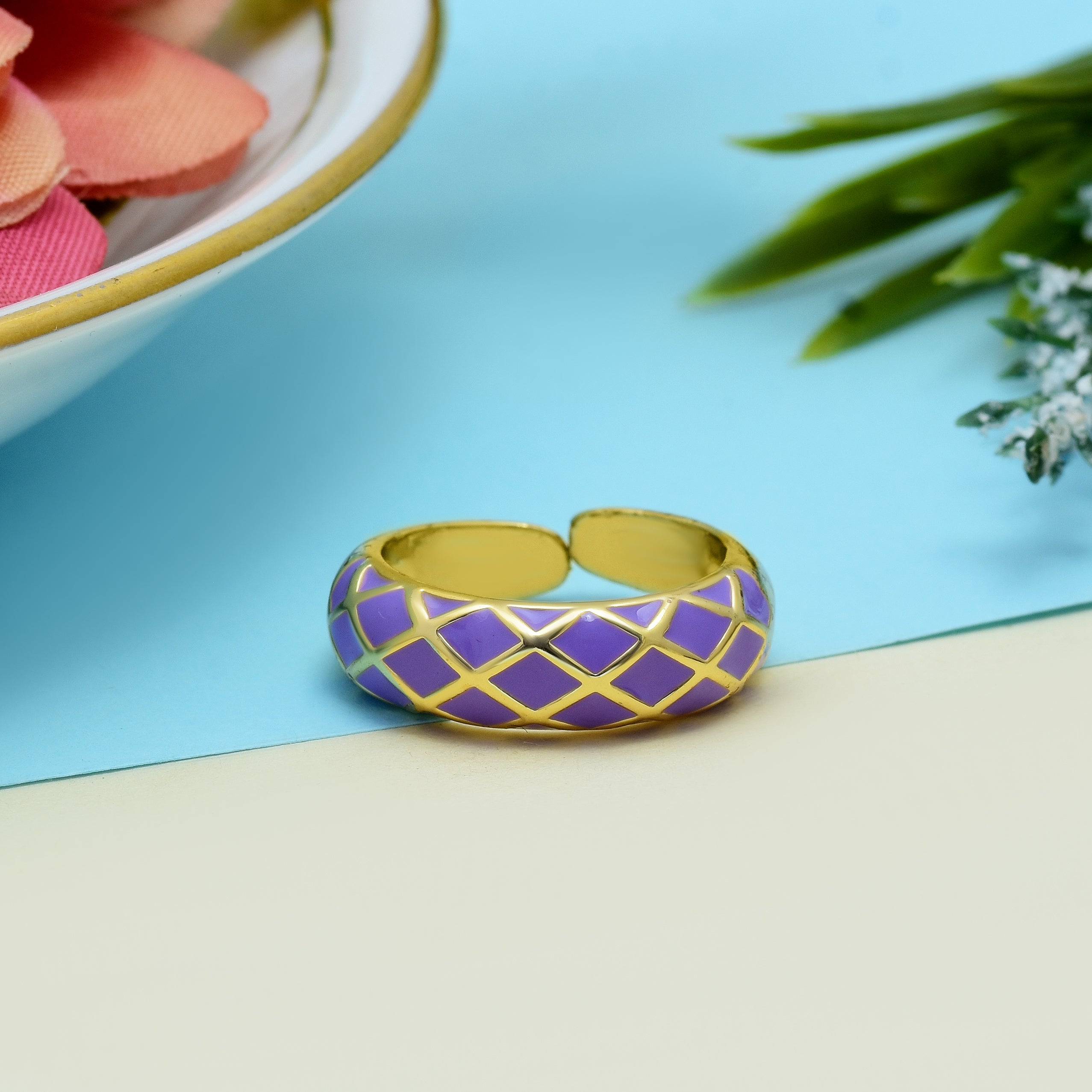 Enzie Splendor Enamel Rings | Anti Tarnish