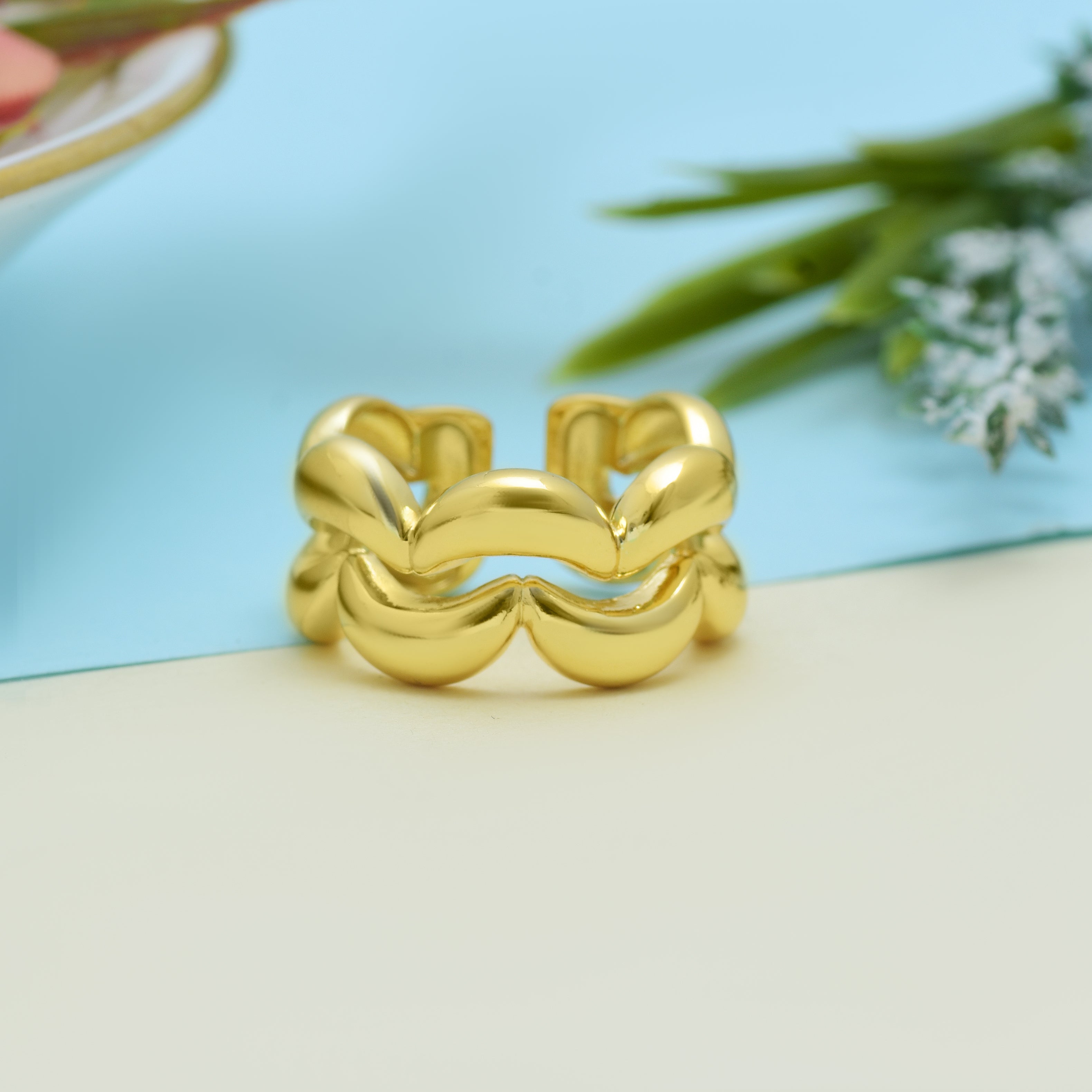 Golden Glamour Ring | Anti Tarnish