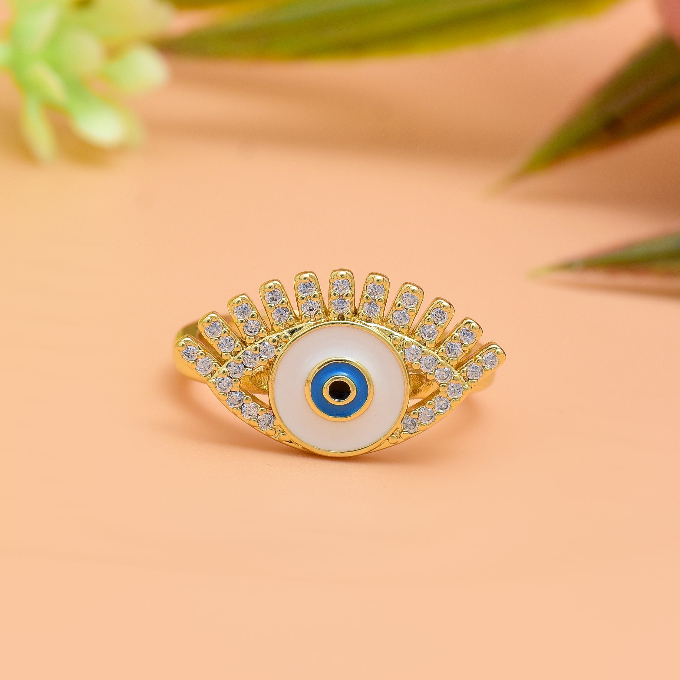 Cubic Zirconia Evil Eye Ring | Anti Tarnish
