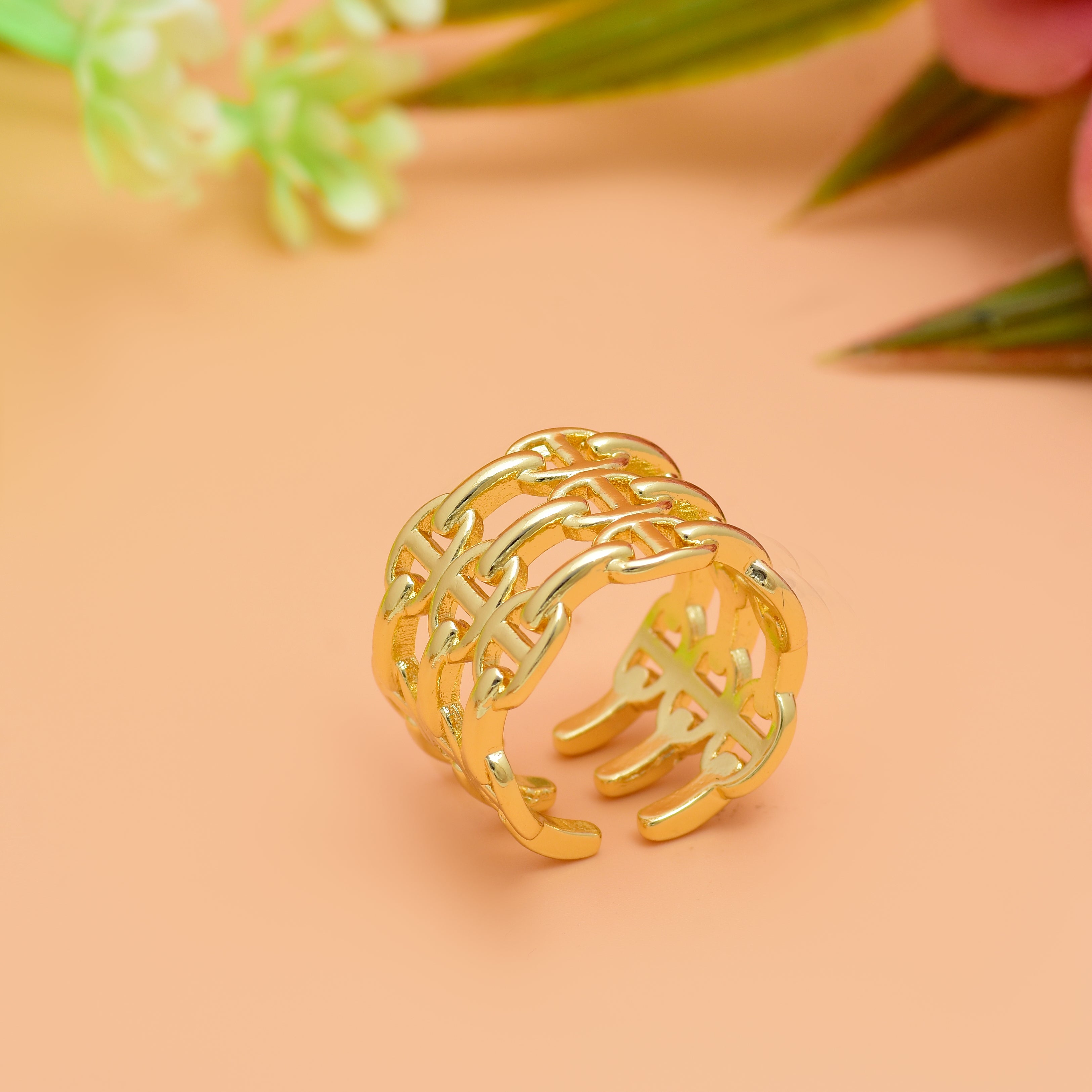 Trio Link Chain Ring | Anti Tarnish