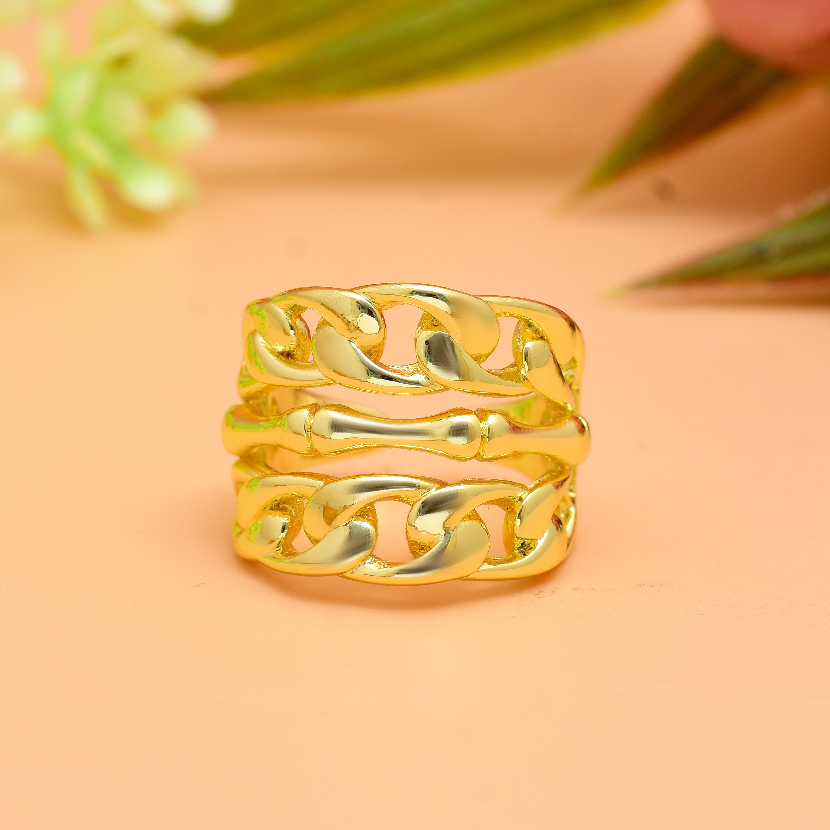 Oval Link Chain Ring | Anti Tarnish