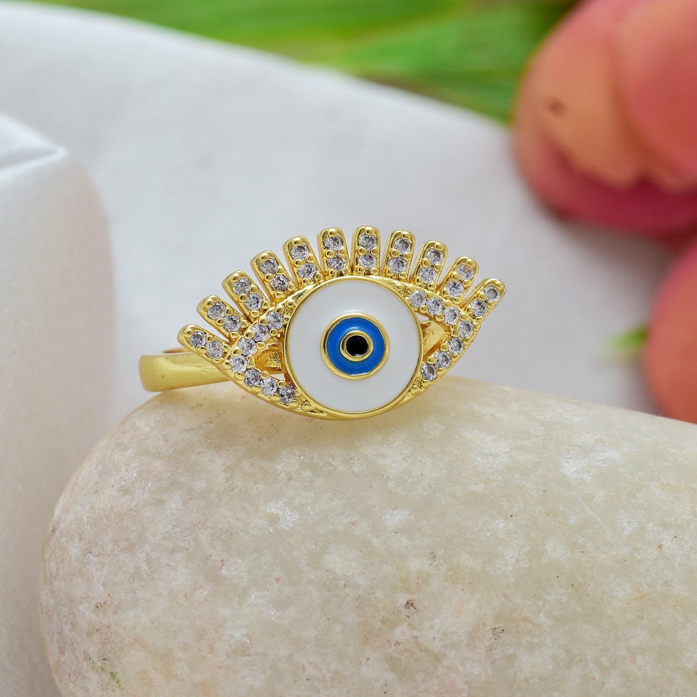 Cubic Zirconia Evil Eye Ring | Anti Tarnish