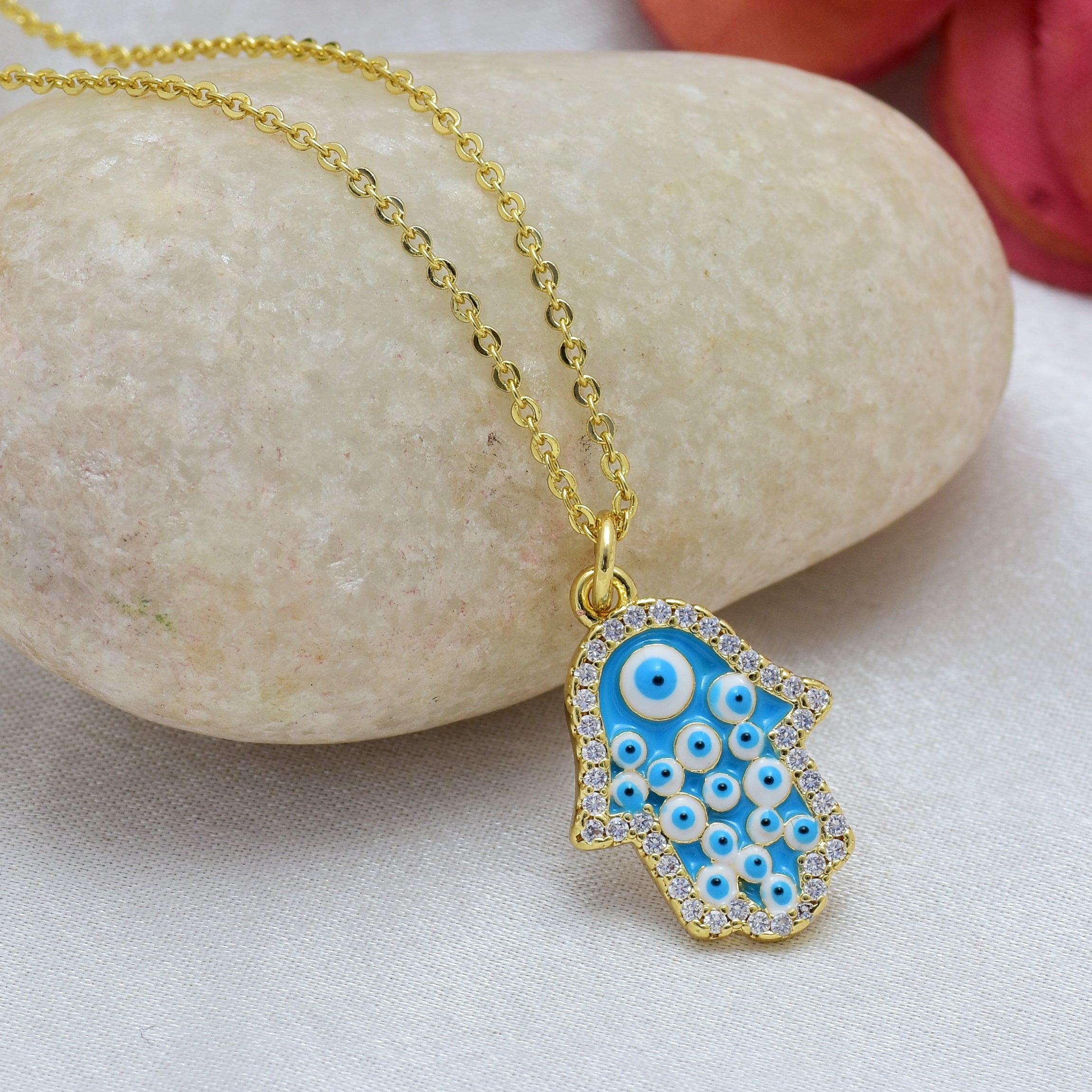 Hamsa Evil Eye Necklace | Anti Tarnish