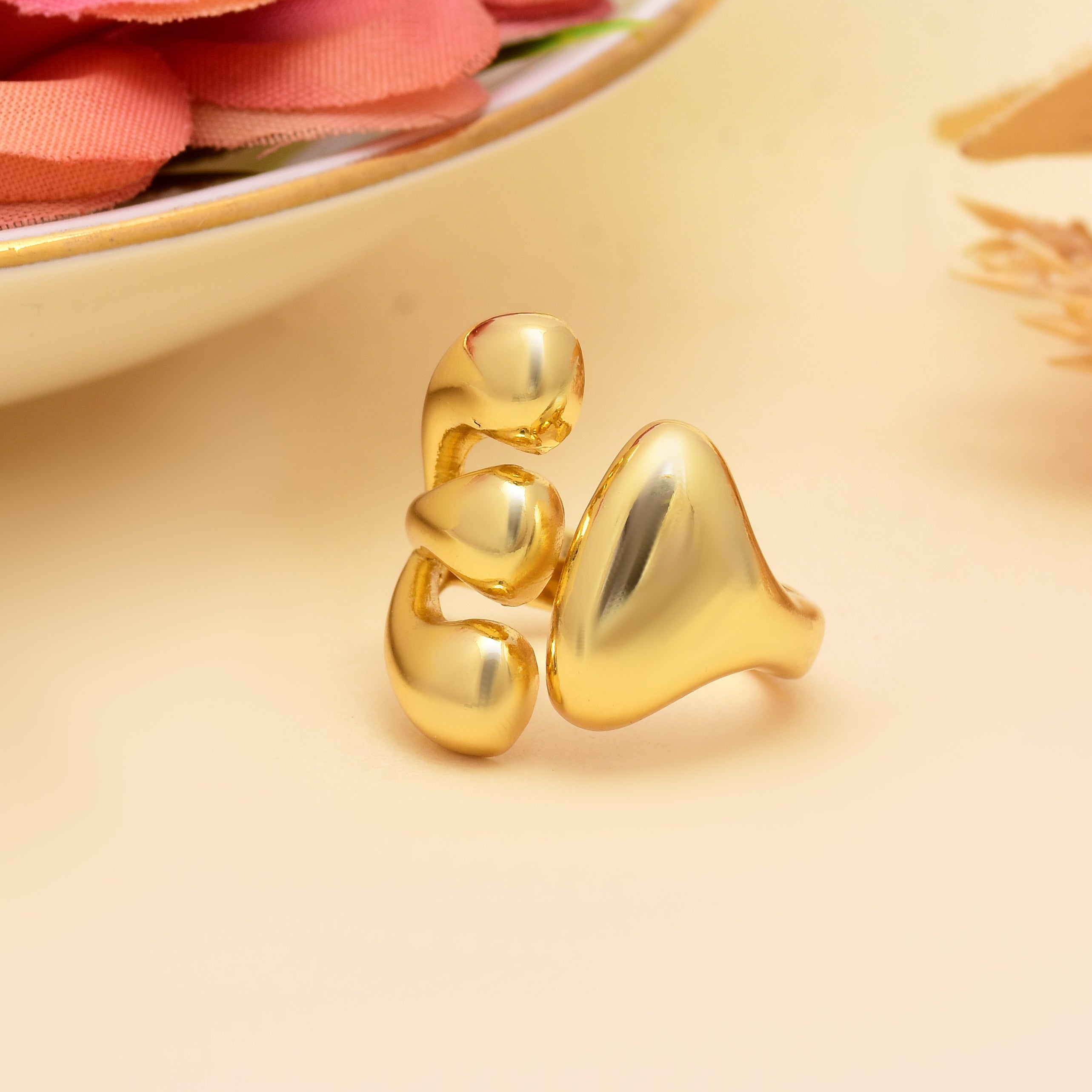 Three Tear Drop Ring | Anti Tarnish