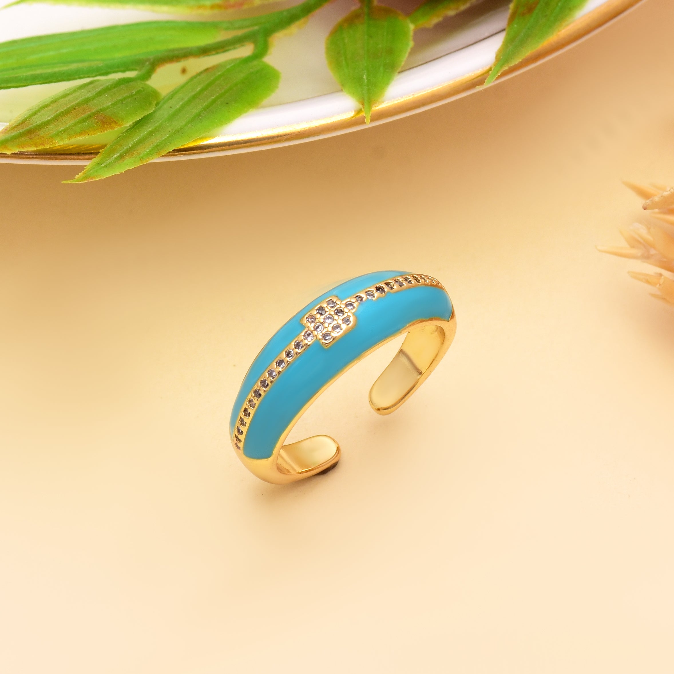 Shiny Zircon Enamel Rings | Anti Tarnish