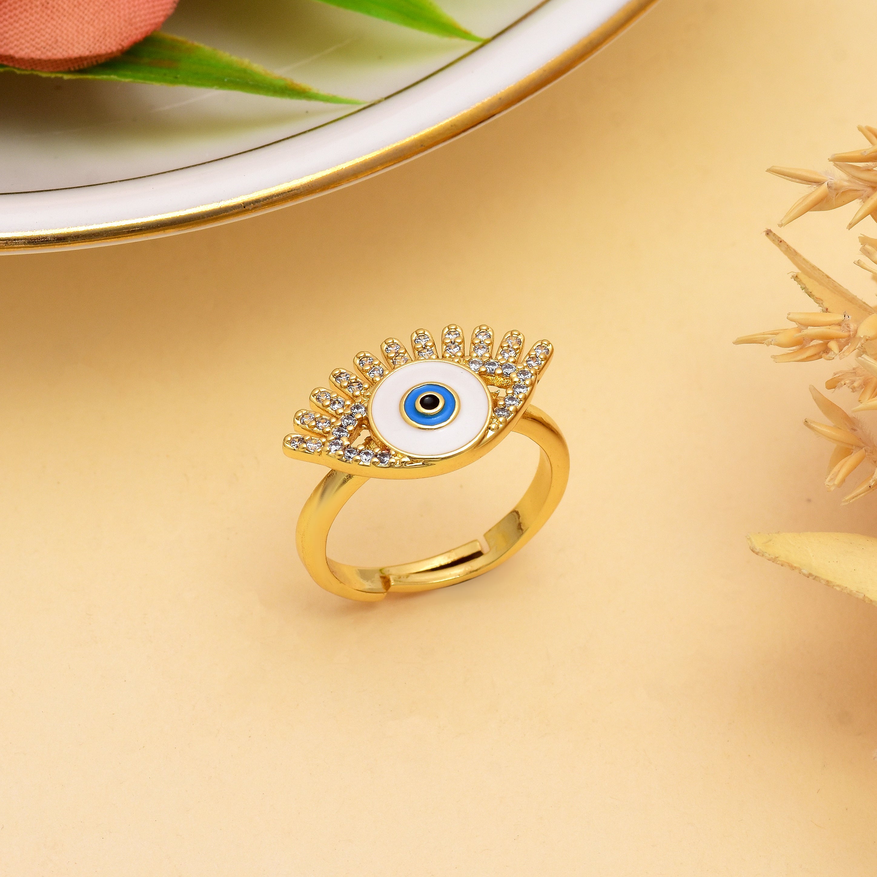 Cubic Zirconia Evil Eye Ring | Anti Tarnish