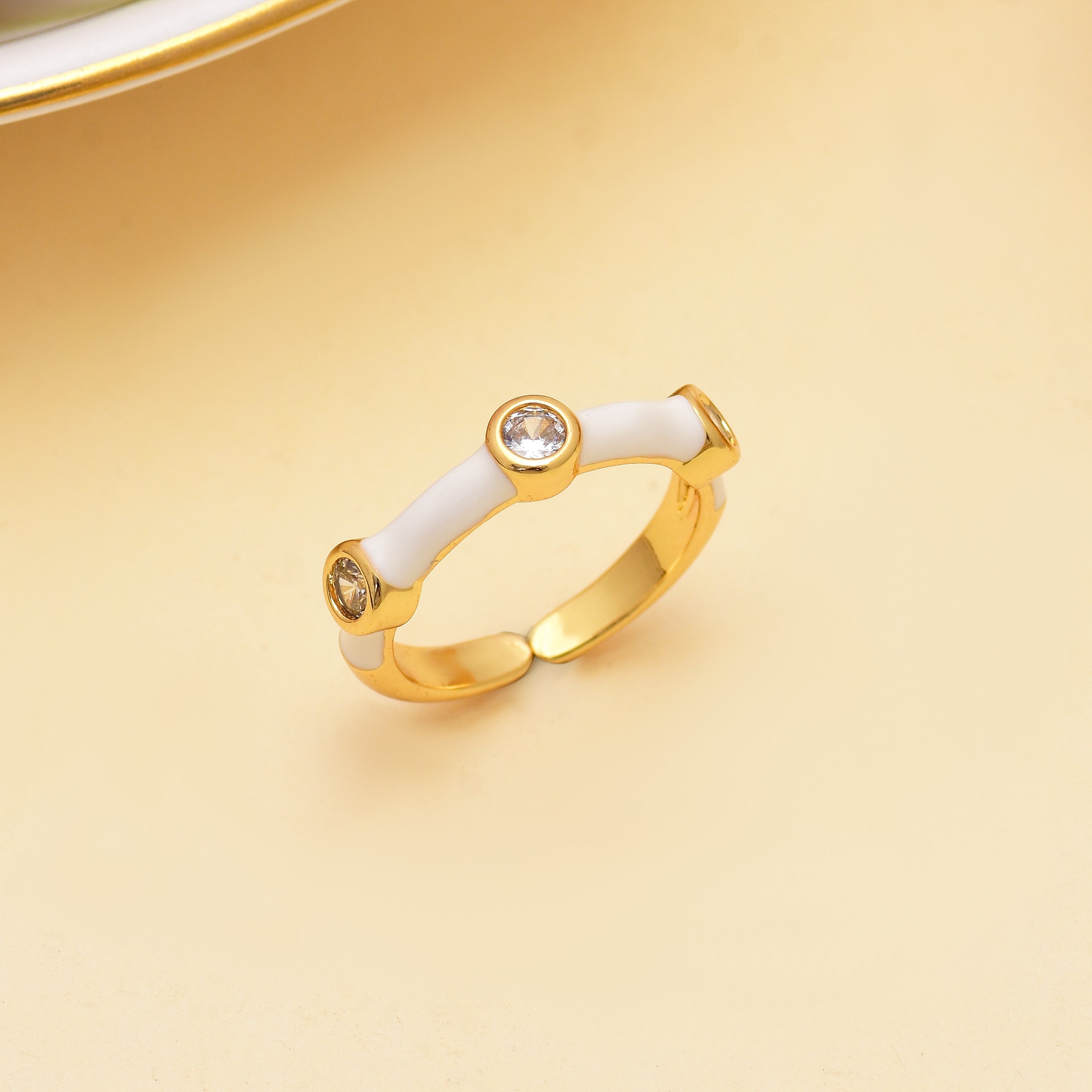 Candy White Enamel Ring | Anti Tarnish