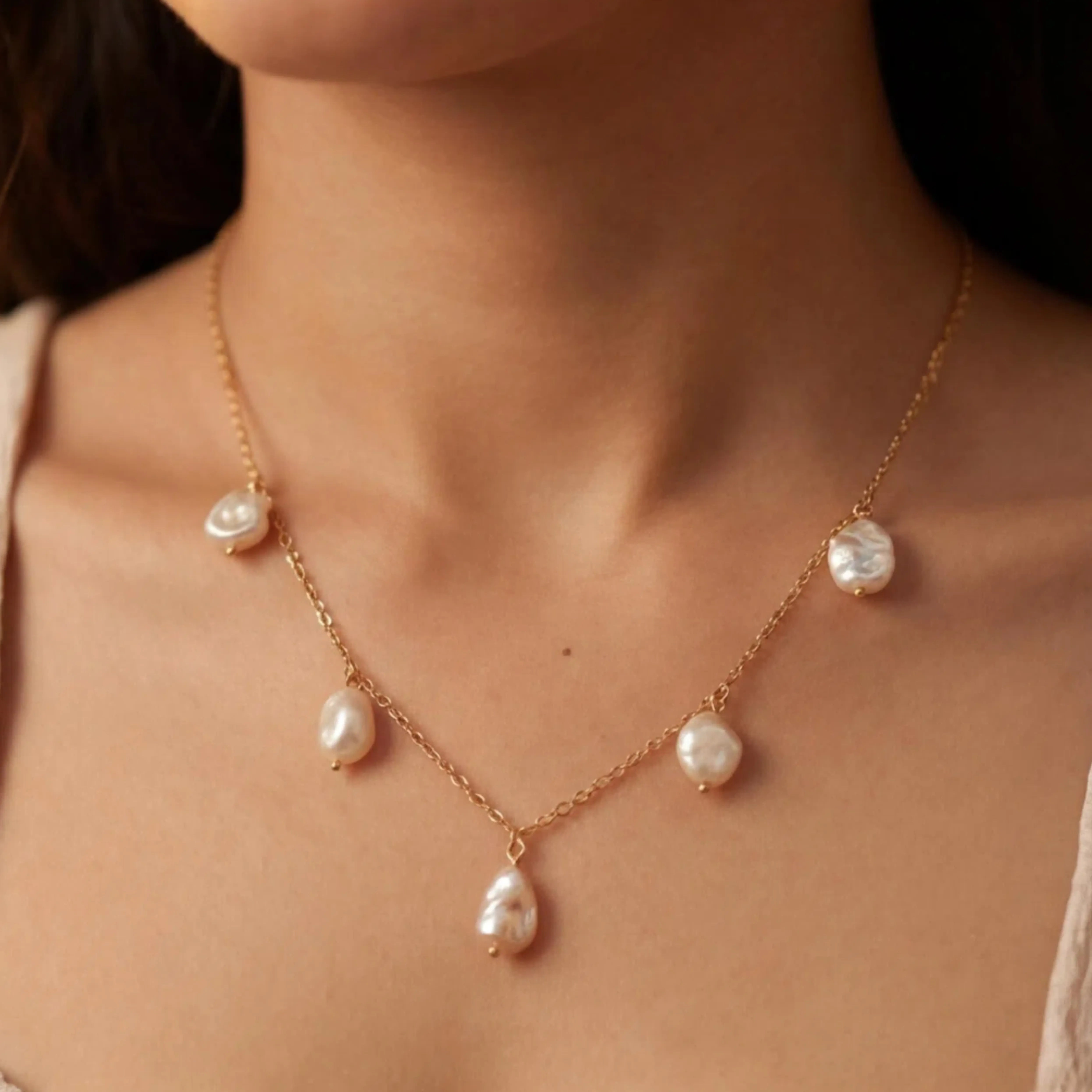 Golden Grace Pearl | 18 KT Gold Plated Pendant