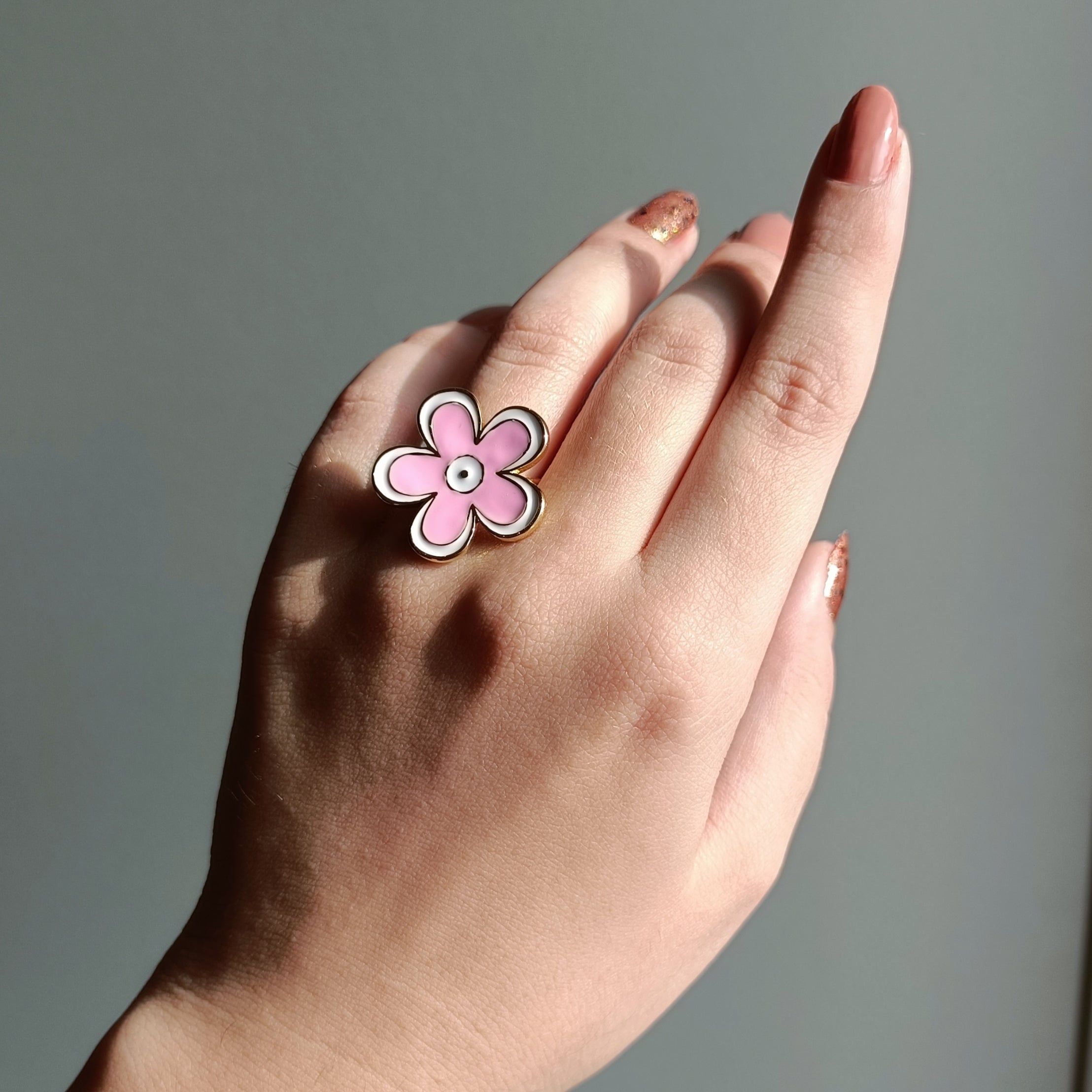 Daisy Flower Enamel Rings | Anti Tarnish