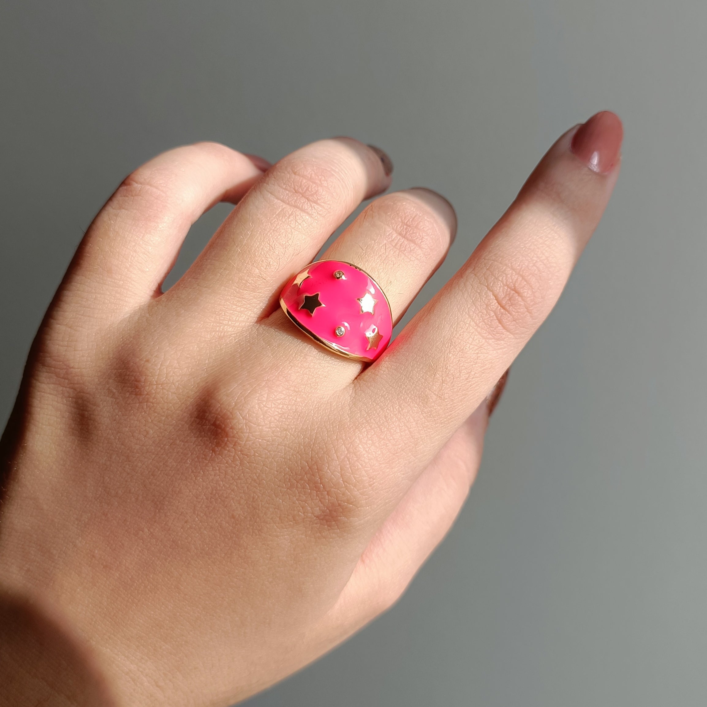 Dainty Star Zircon Enamel Rings | Anti Tarnish