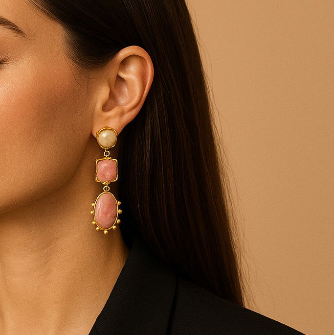 Gypsy Glam | Stud Dangle Earings | 18 KT Gold Plated