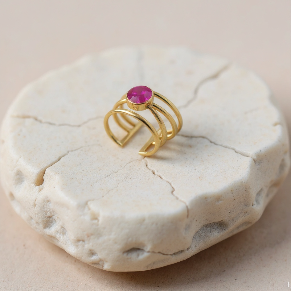 Gem Glow | 18 KT Gold plated ring