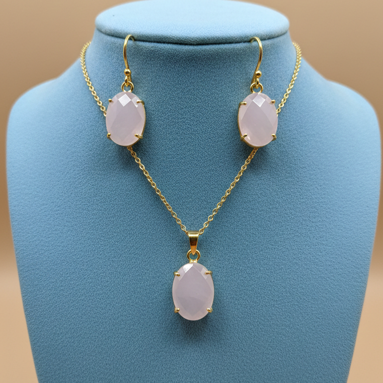 Timeless Elegance | 18 KT Gold Plated Pendant Set
