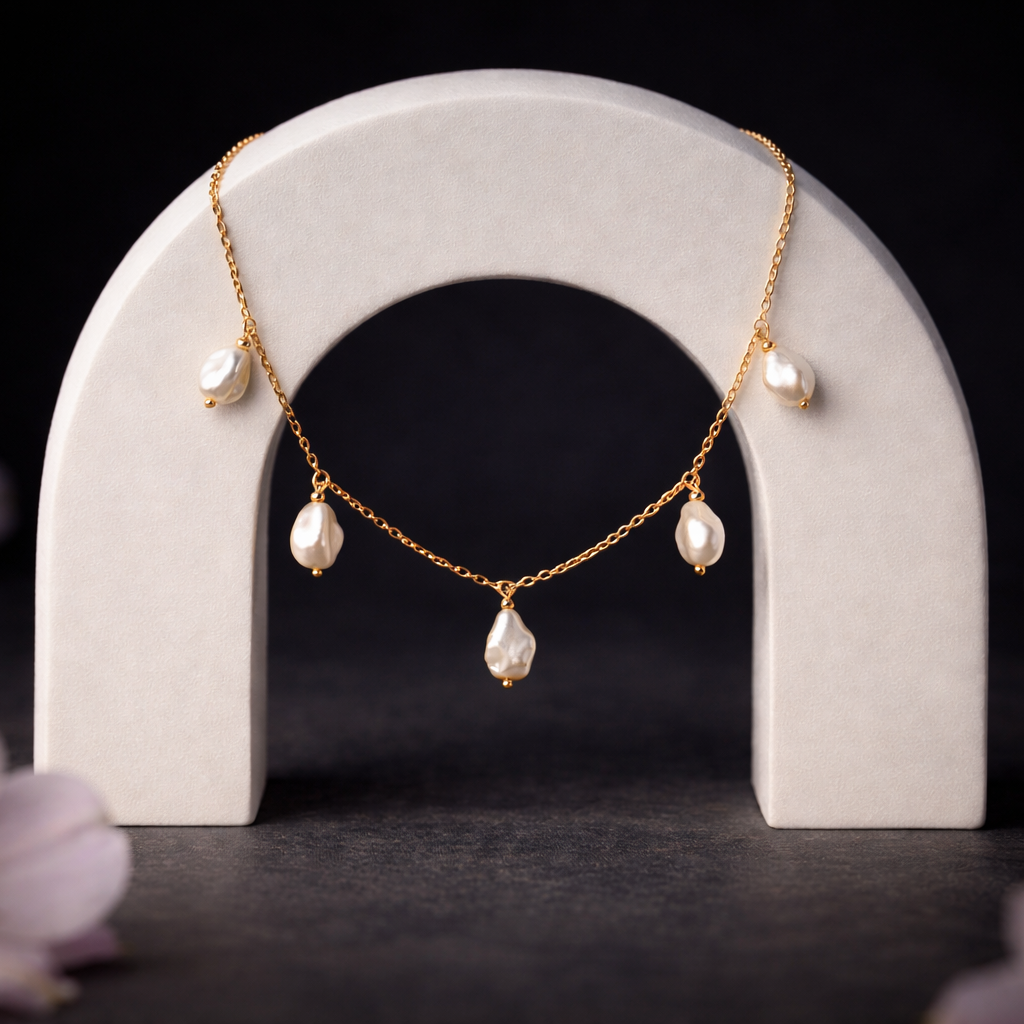 Golden Grace Pearl | 18 KT Gold Plated Pendant
