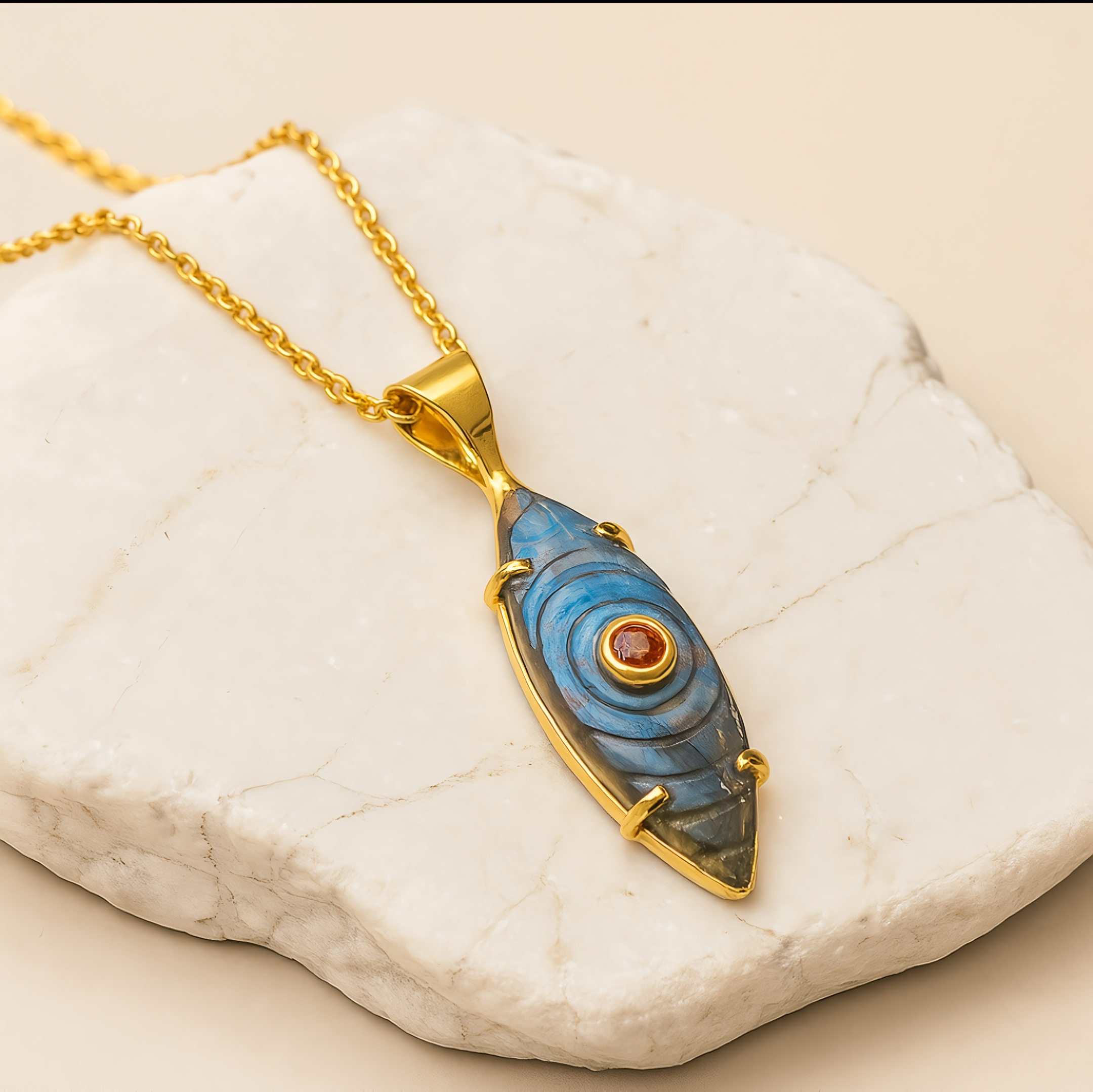 Ethereal Eye | 18KT Gold plated pendant