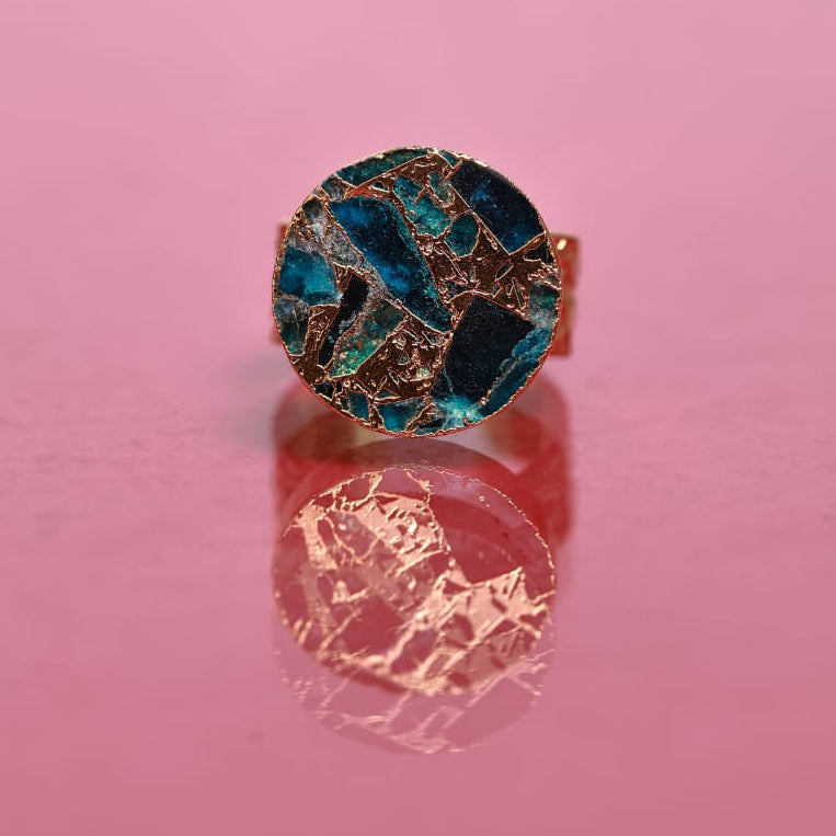 Royal Affair | Jade quartz gemstone | Adjustable unisex ring | 18KT gold plated