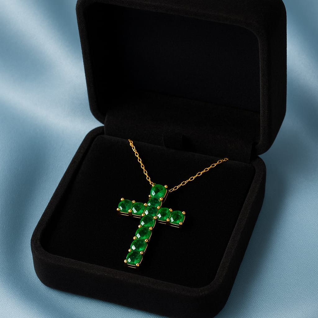 Crimson Cross | Pendant with chain | 18 KT gold plated