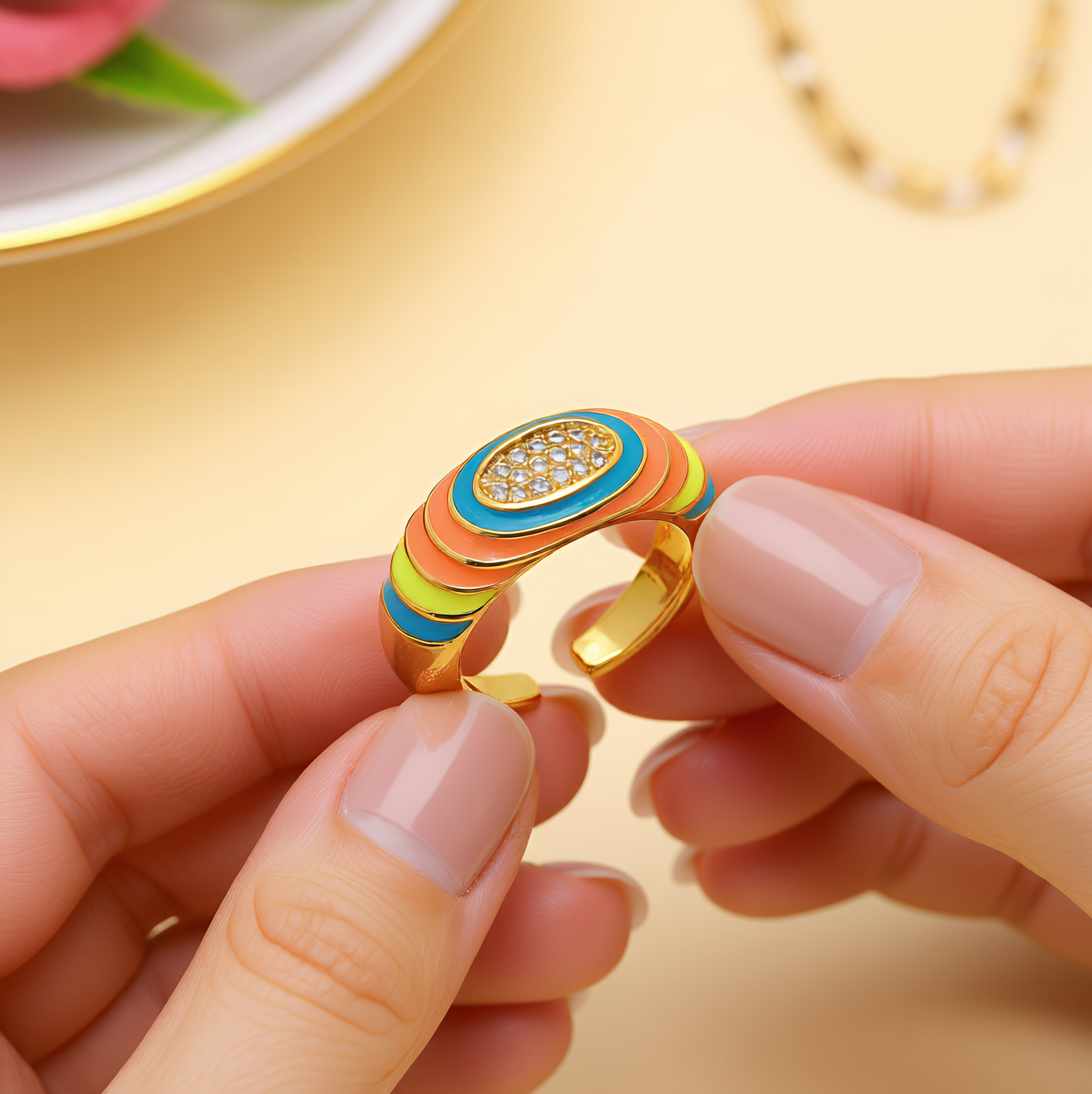 Pop Of Color Ring | Anti Tarnish