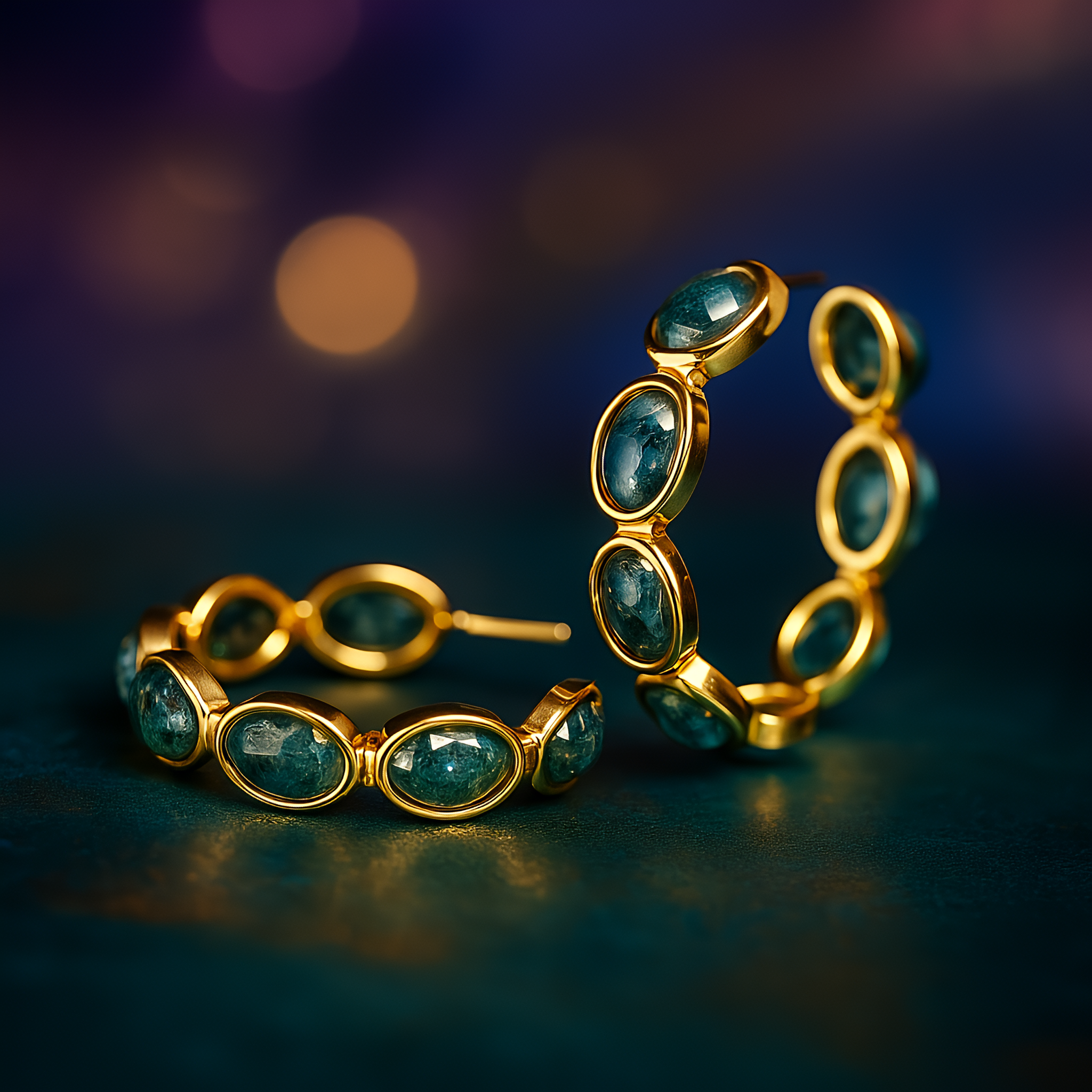 Scarlet Glow | 18 KT Gold plated hoop earrings