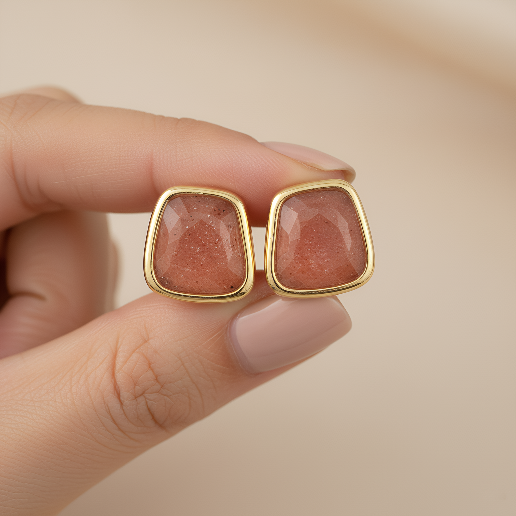 Sunset Kiss | 18 KT Gold plated stud earrings