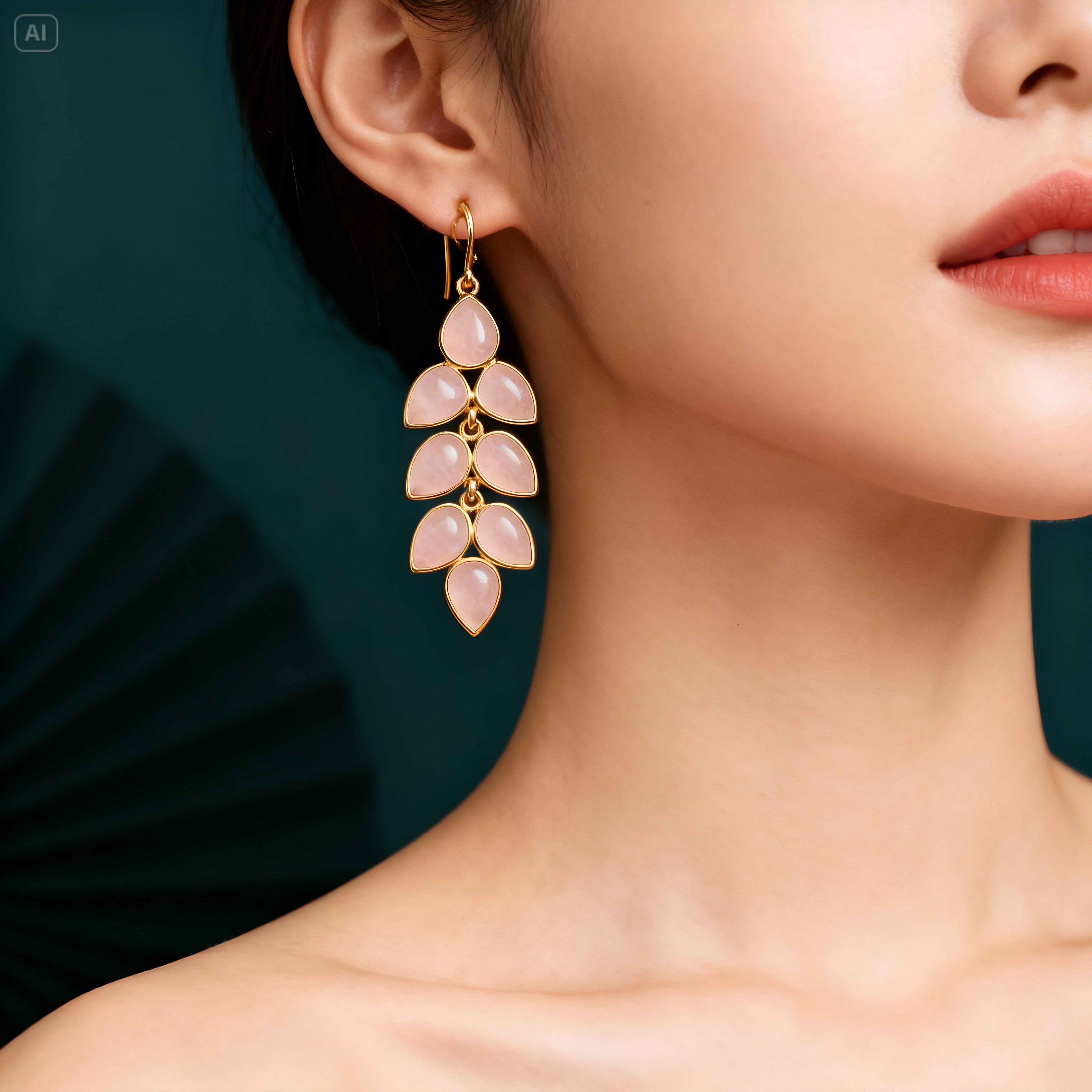 Pink Glow Vibes | 18 KT Gold plated earrings