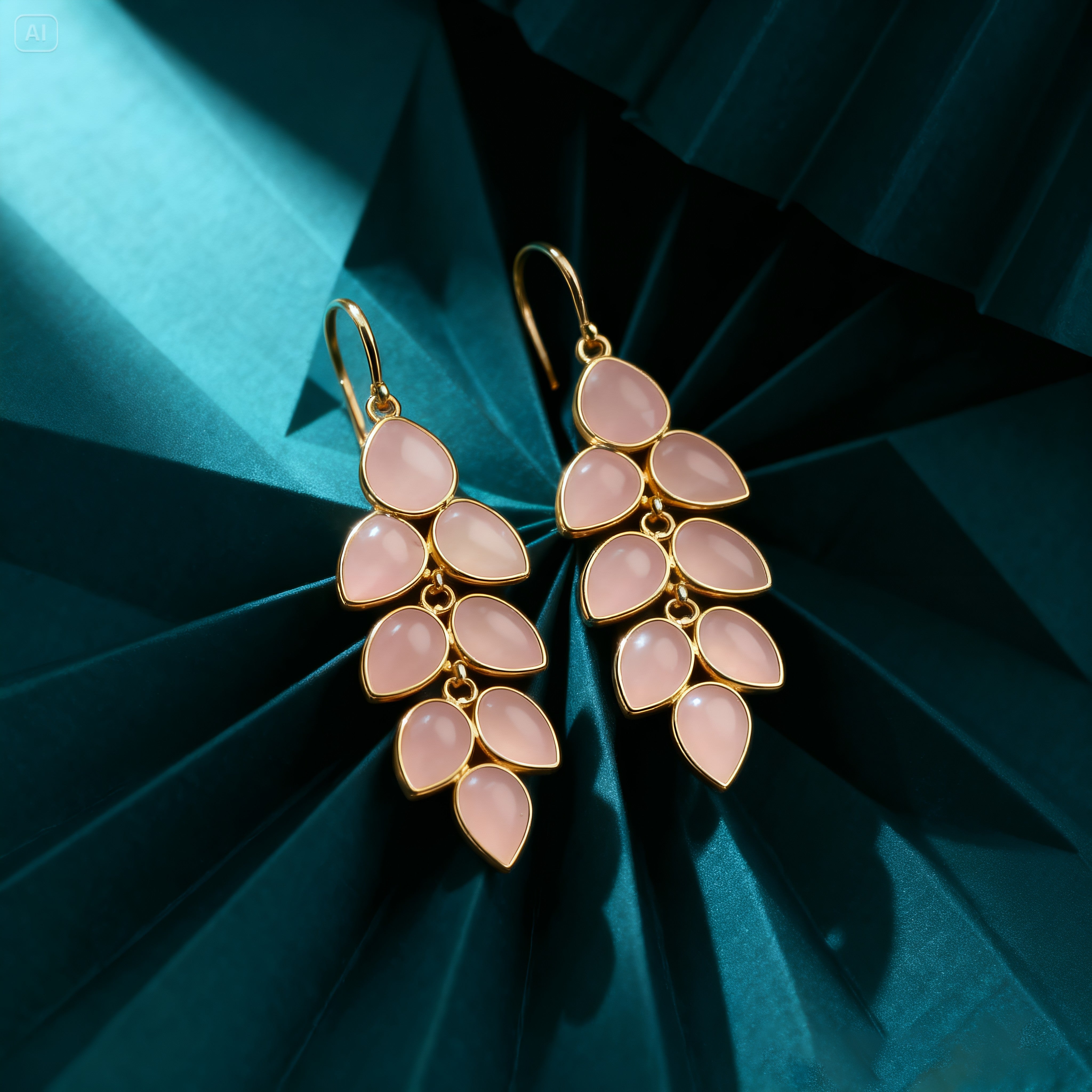 Pink Glow Vibes | 18 KT Gold plated earrings