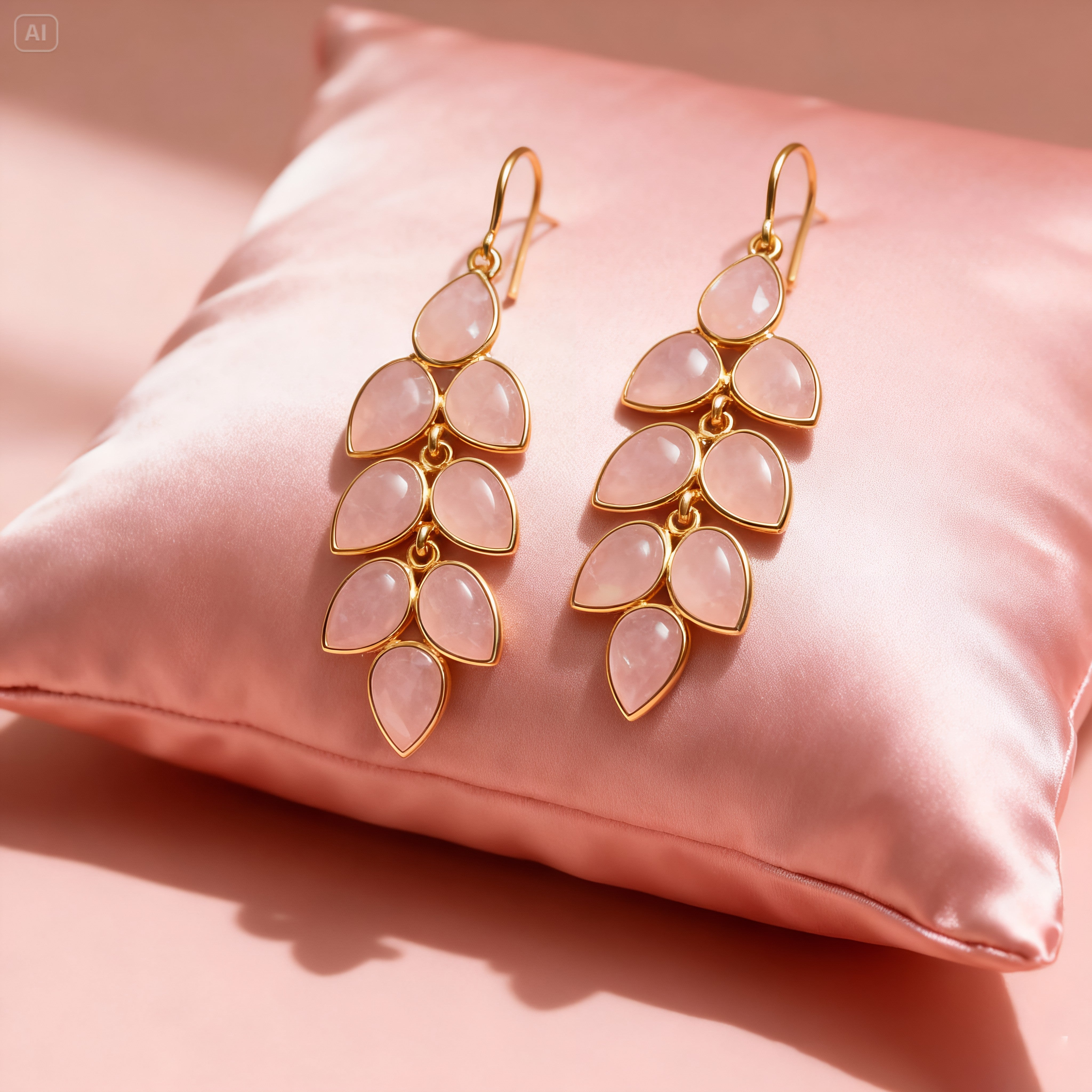 Pink Glow Vibes | 18 KT Gold plated earrings