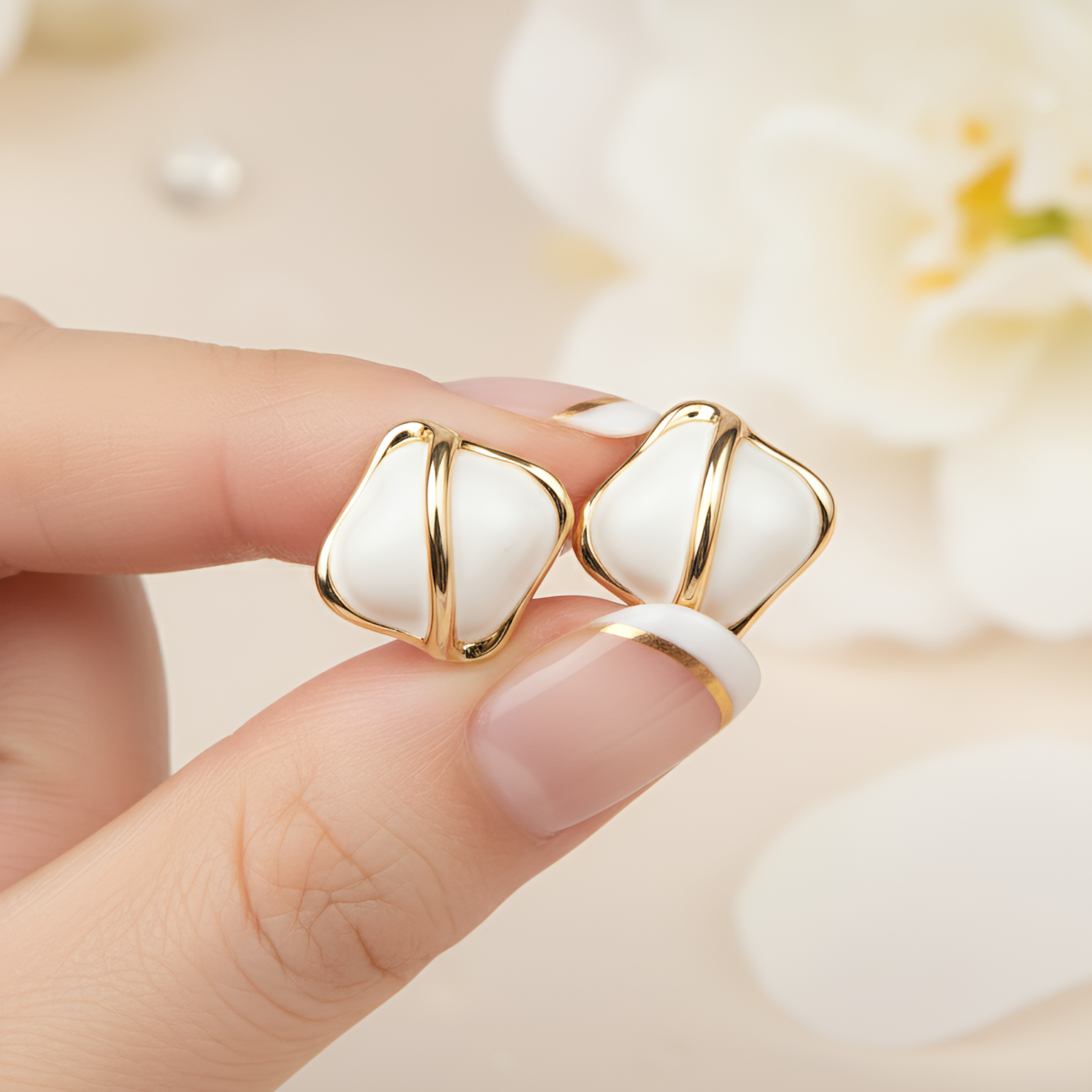 Effortless Chic | 18KT Gold pated stud earrings