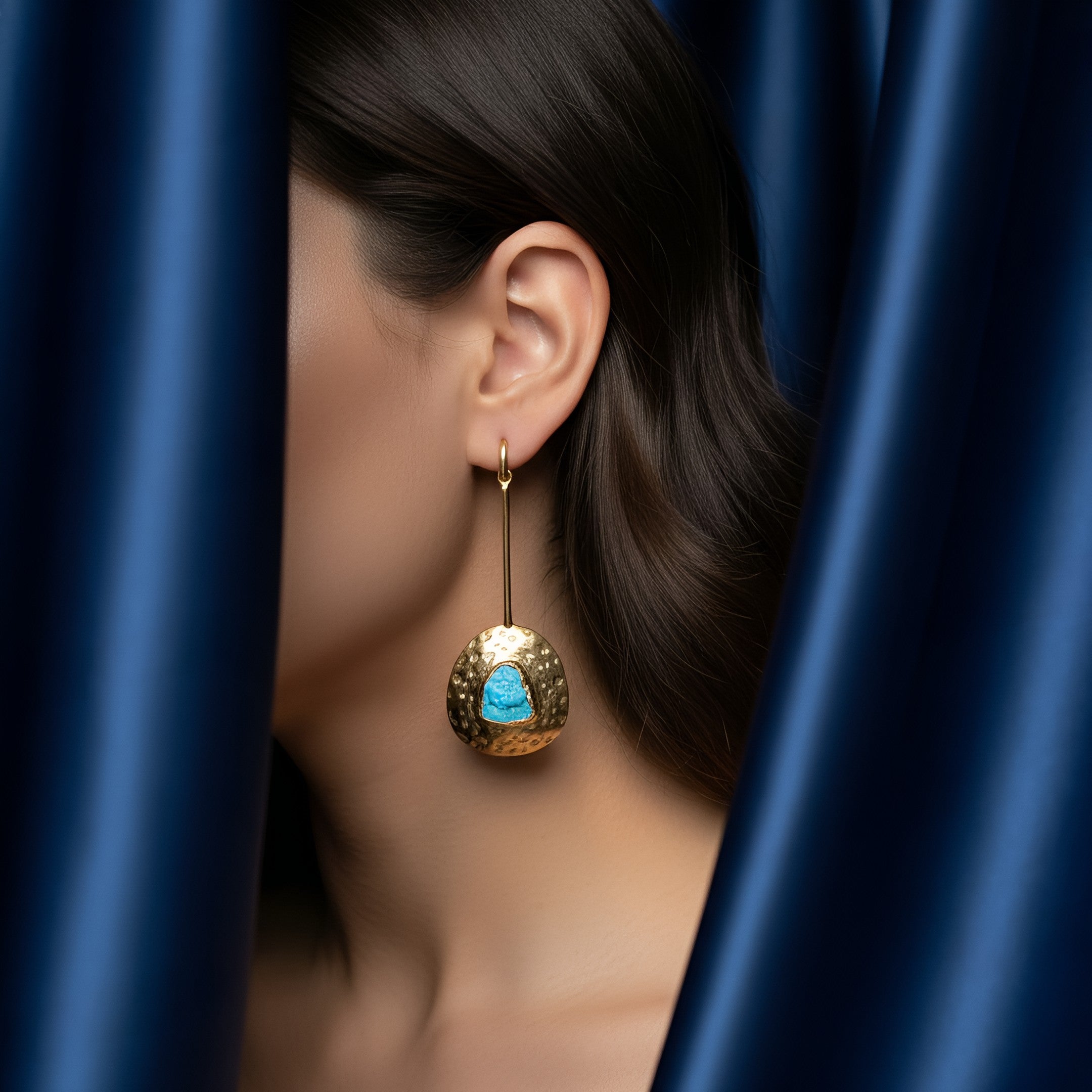 Turquoise Whisper | 18 KT Gold plated earrings