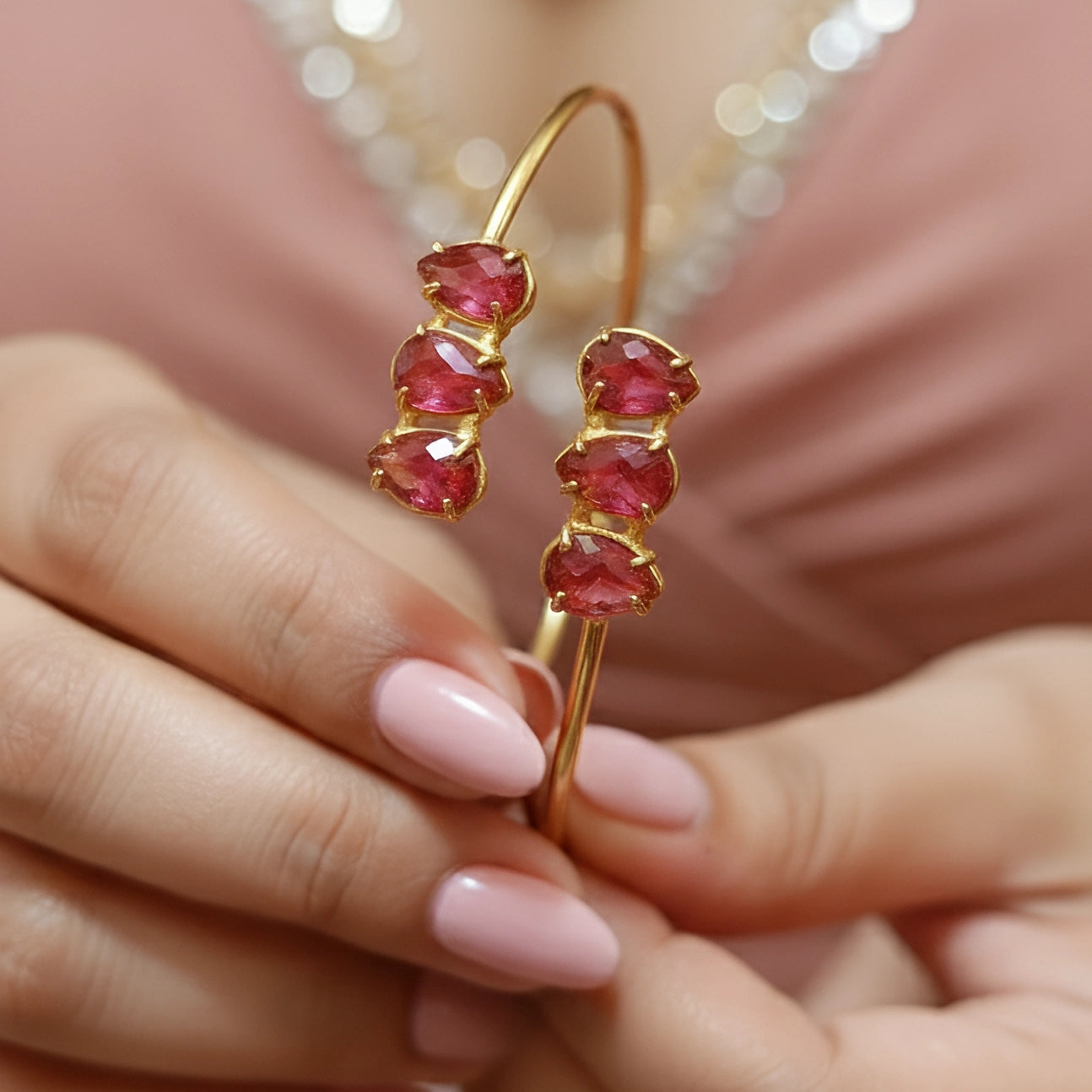 The Aria Gemstone | 18KT Gold Plated Cuff