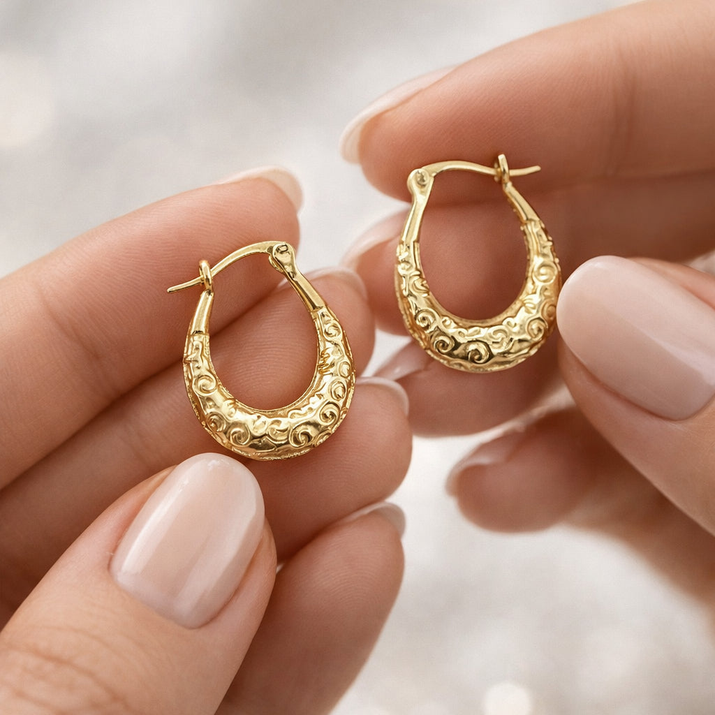 Golden Aura Hoops |18 KT Gold Plated Earrings